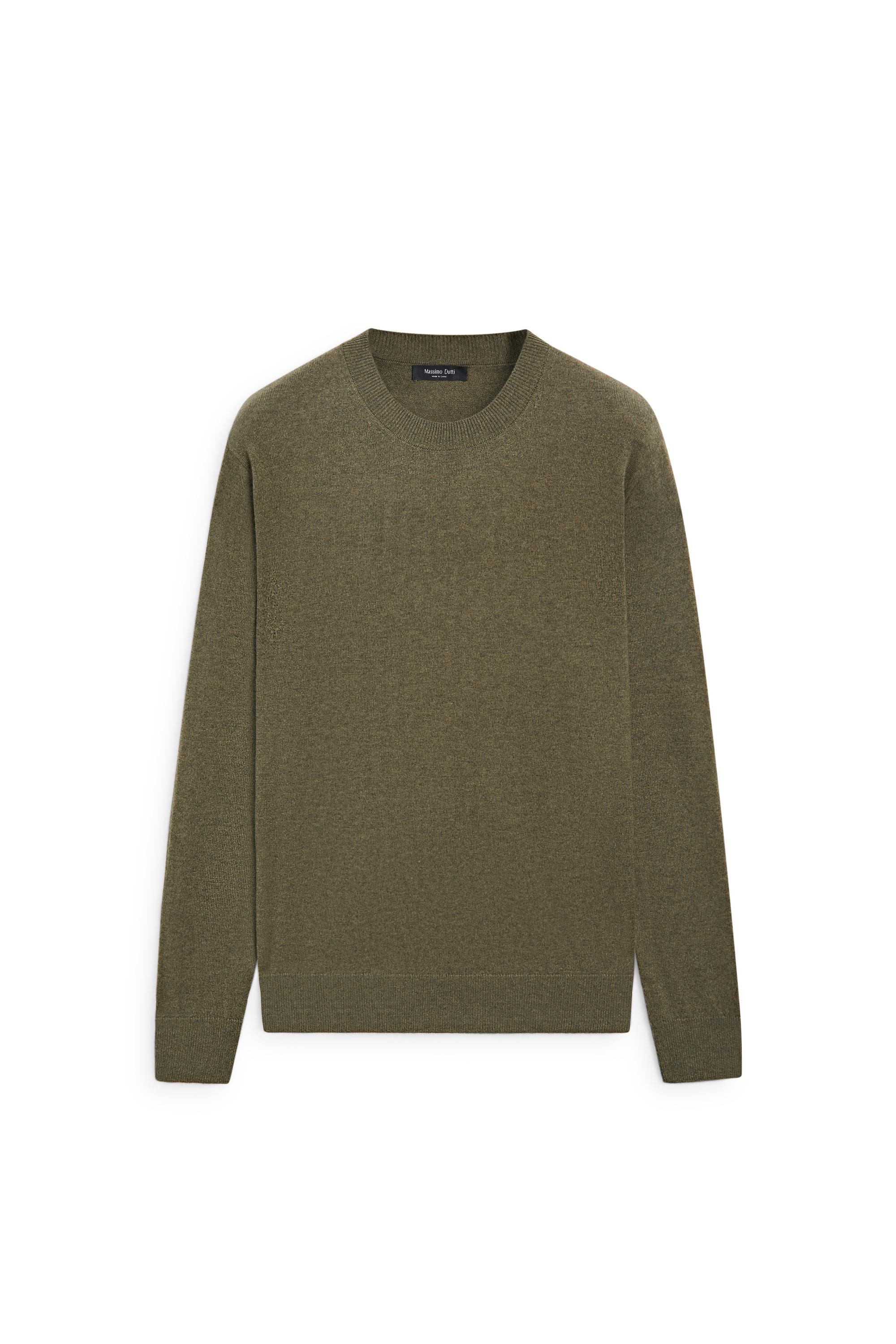 Wool blend round neck knit sweater — Sea green