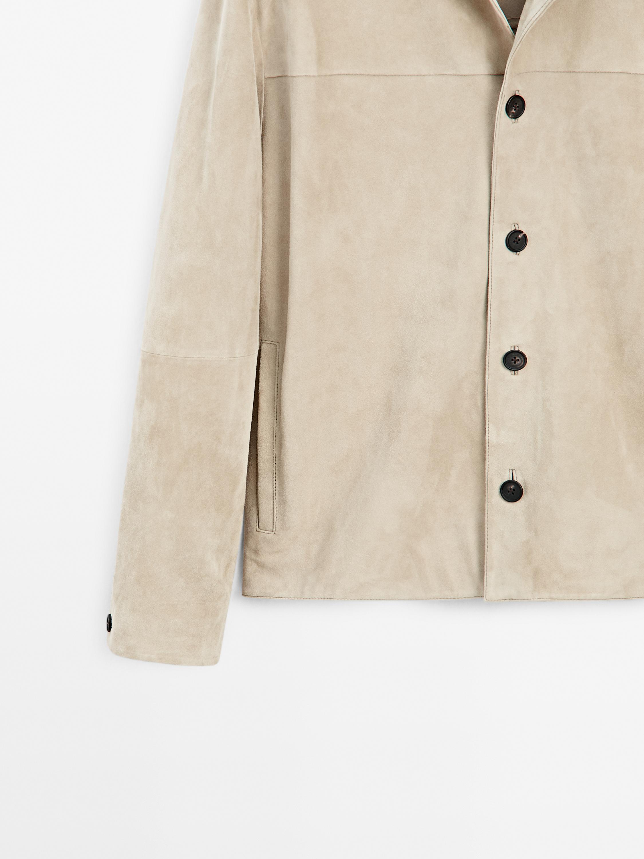 Short suede leather jacket