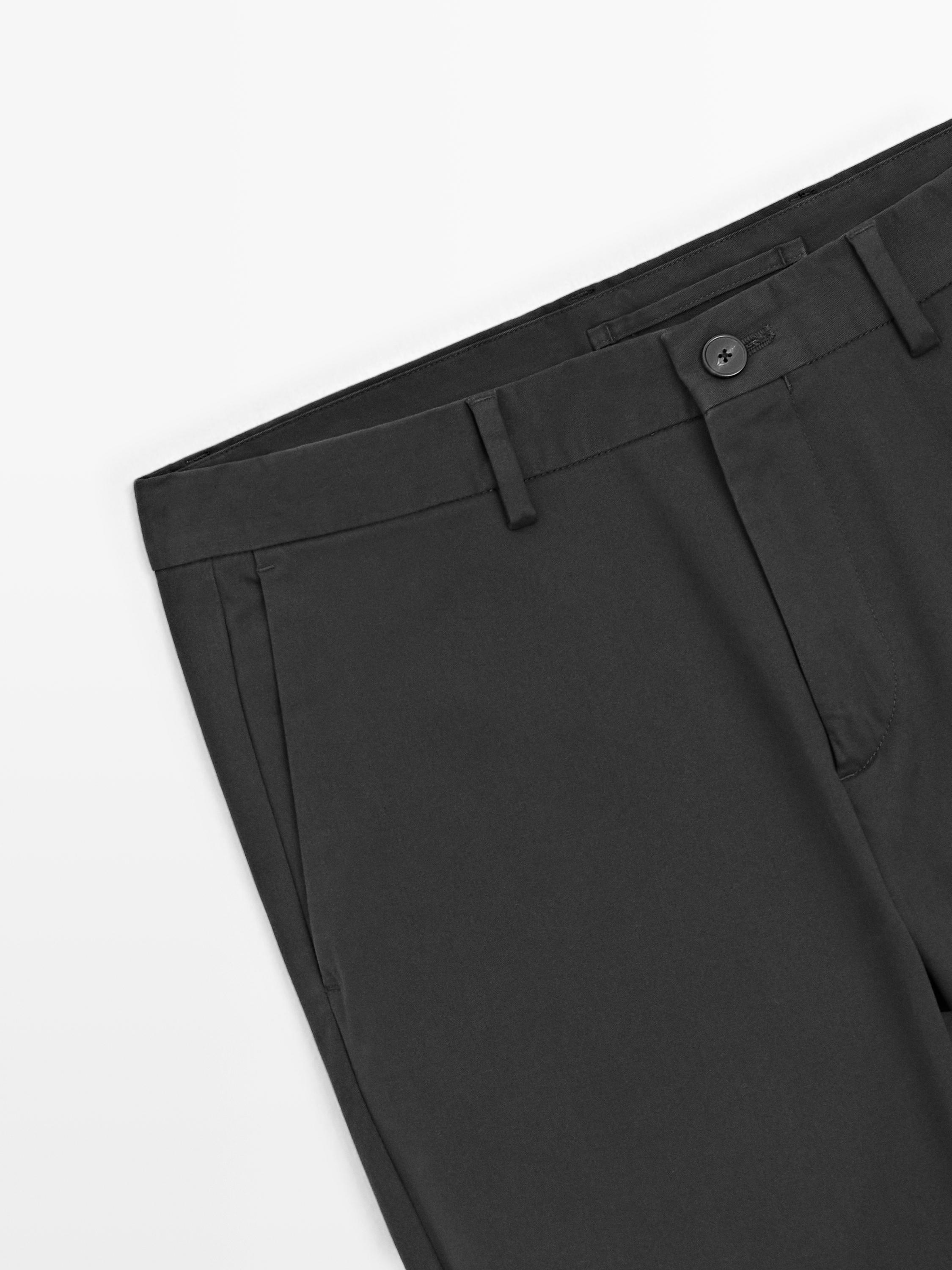 Slim fit cotton trousers — GREY