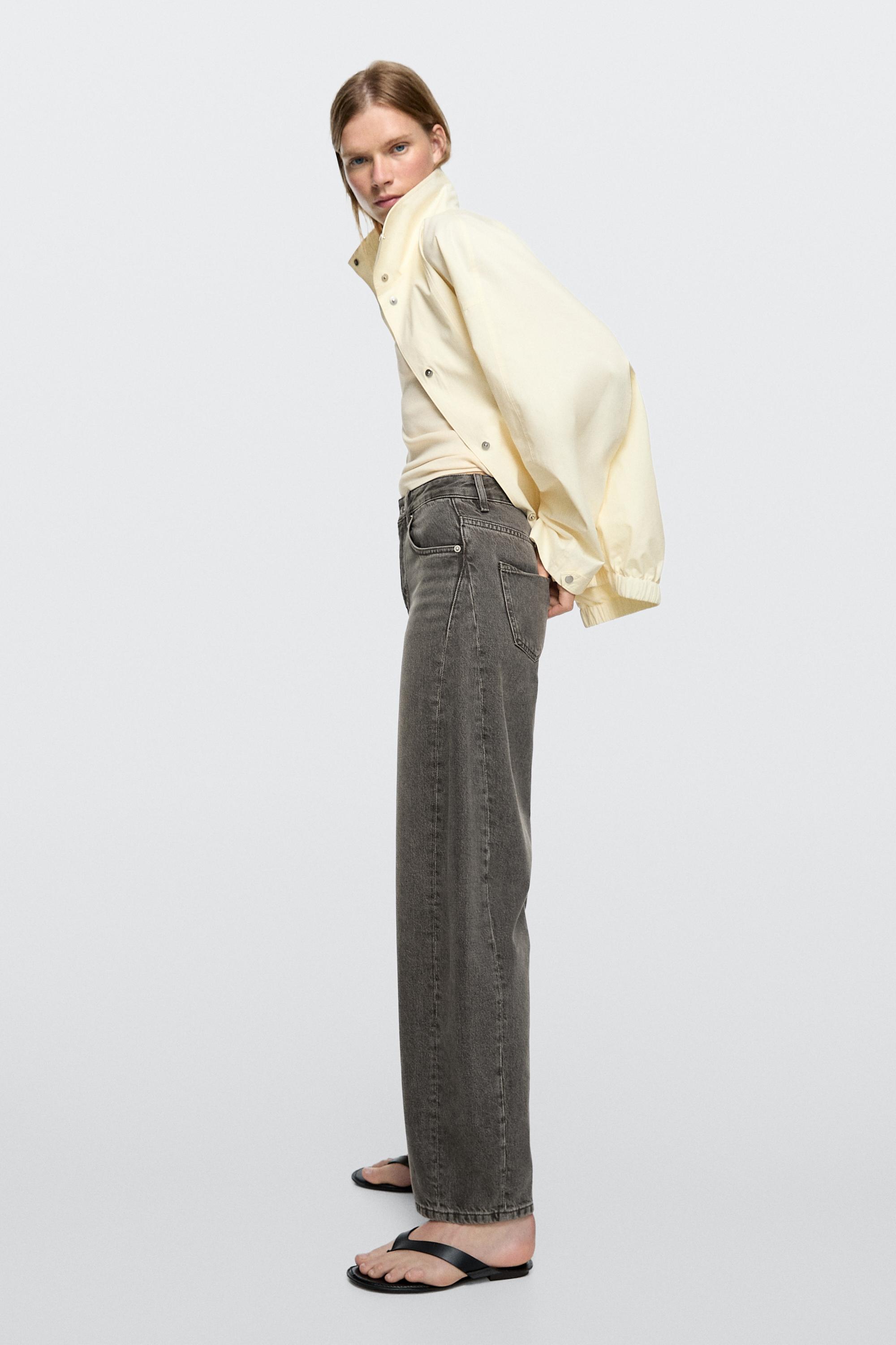 Mid-rise balloon fit jeans — NATURAL GREY