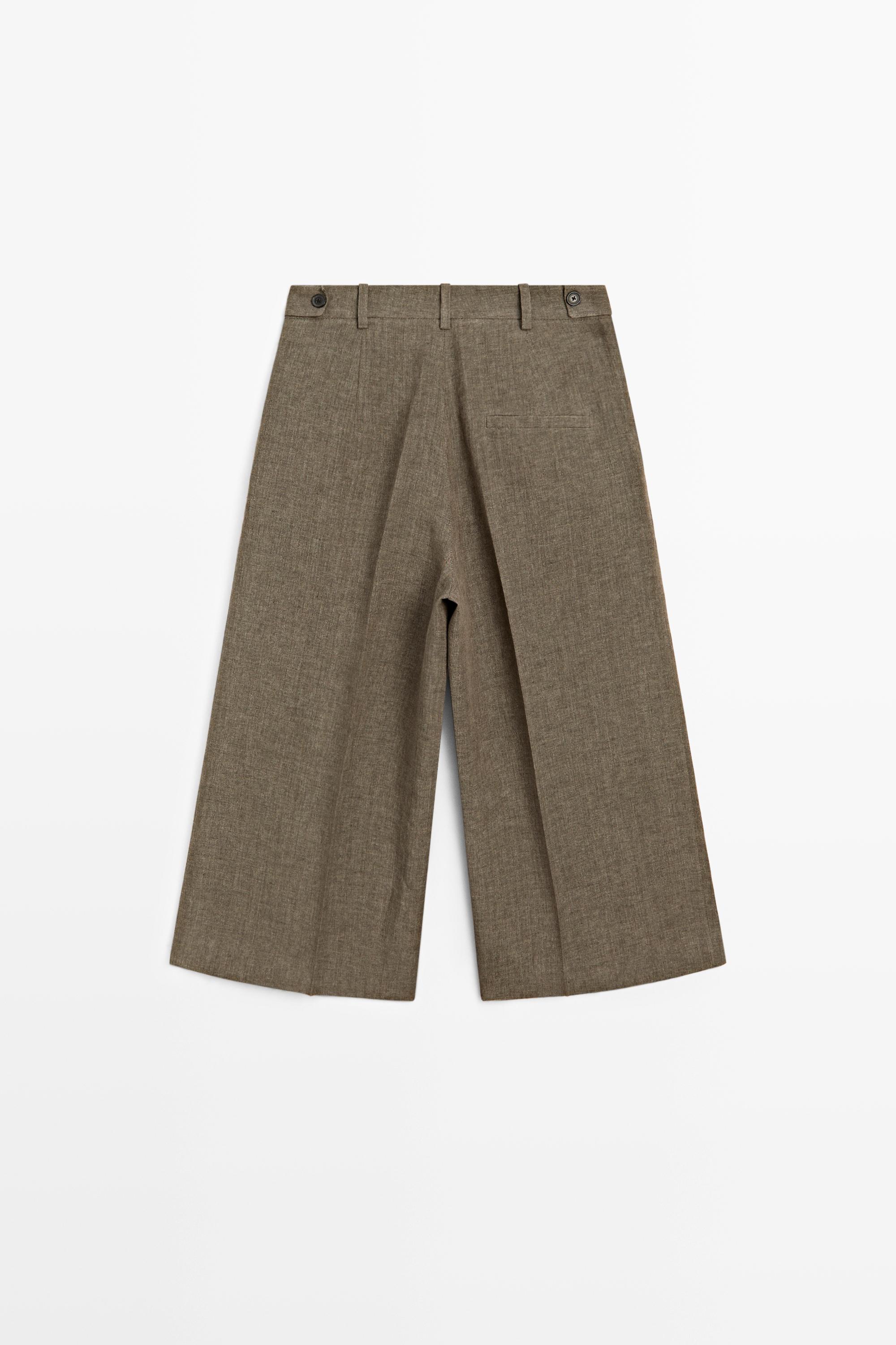 Flowing melange linen Bermuda shorts · Carey · Trousers | Massimo