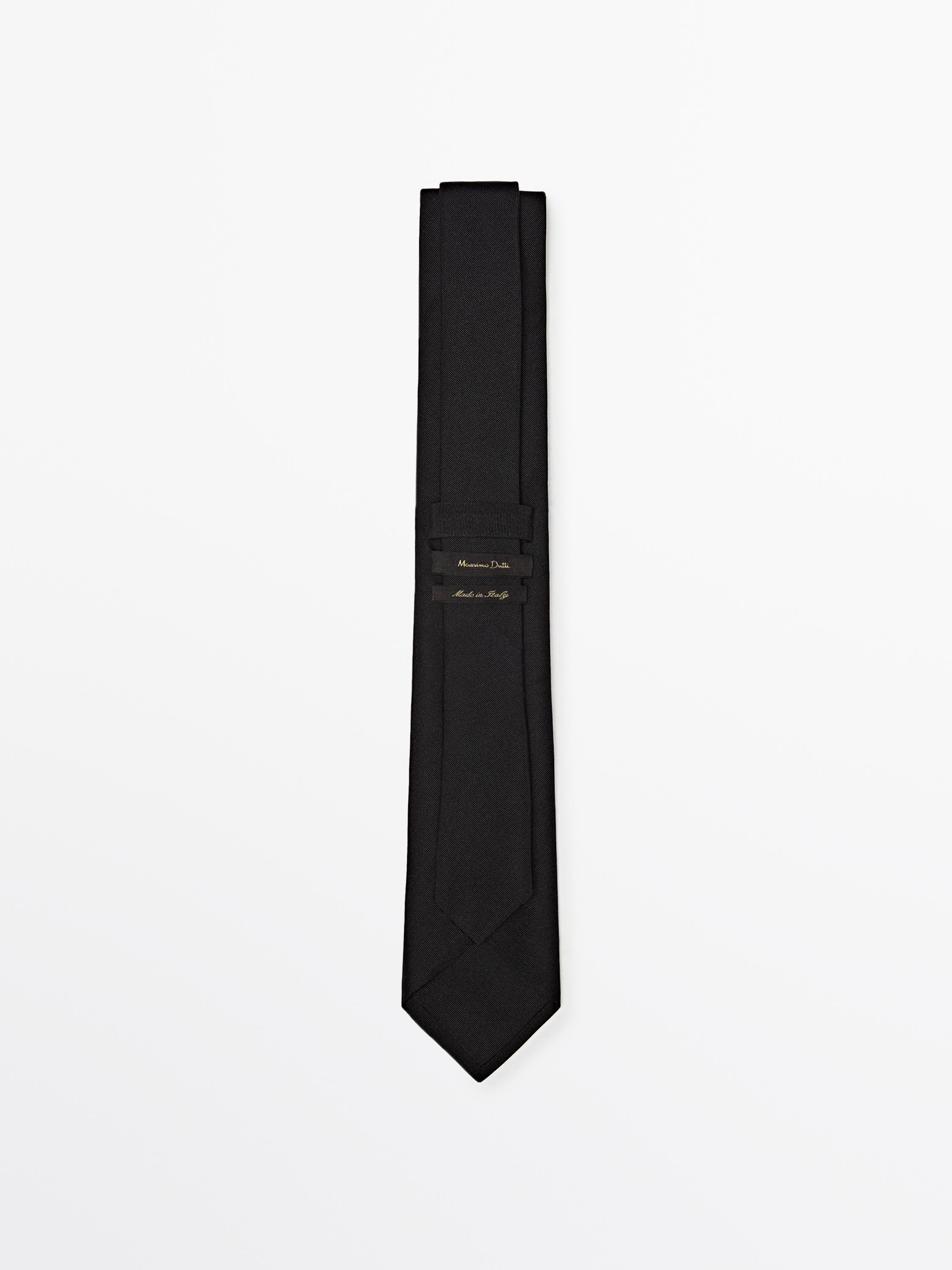 Cotton and silk blend twill tie — BLACK