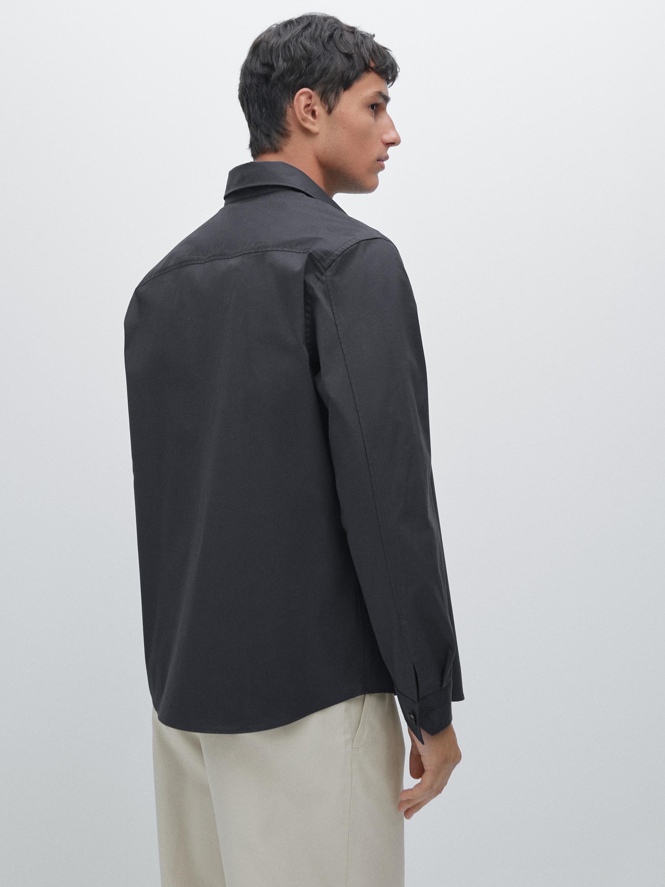 Cotton blend overshirt with pockets