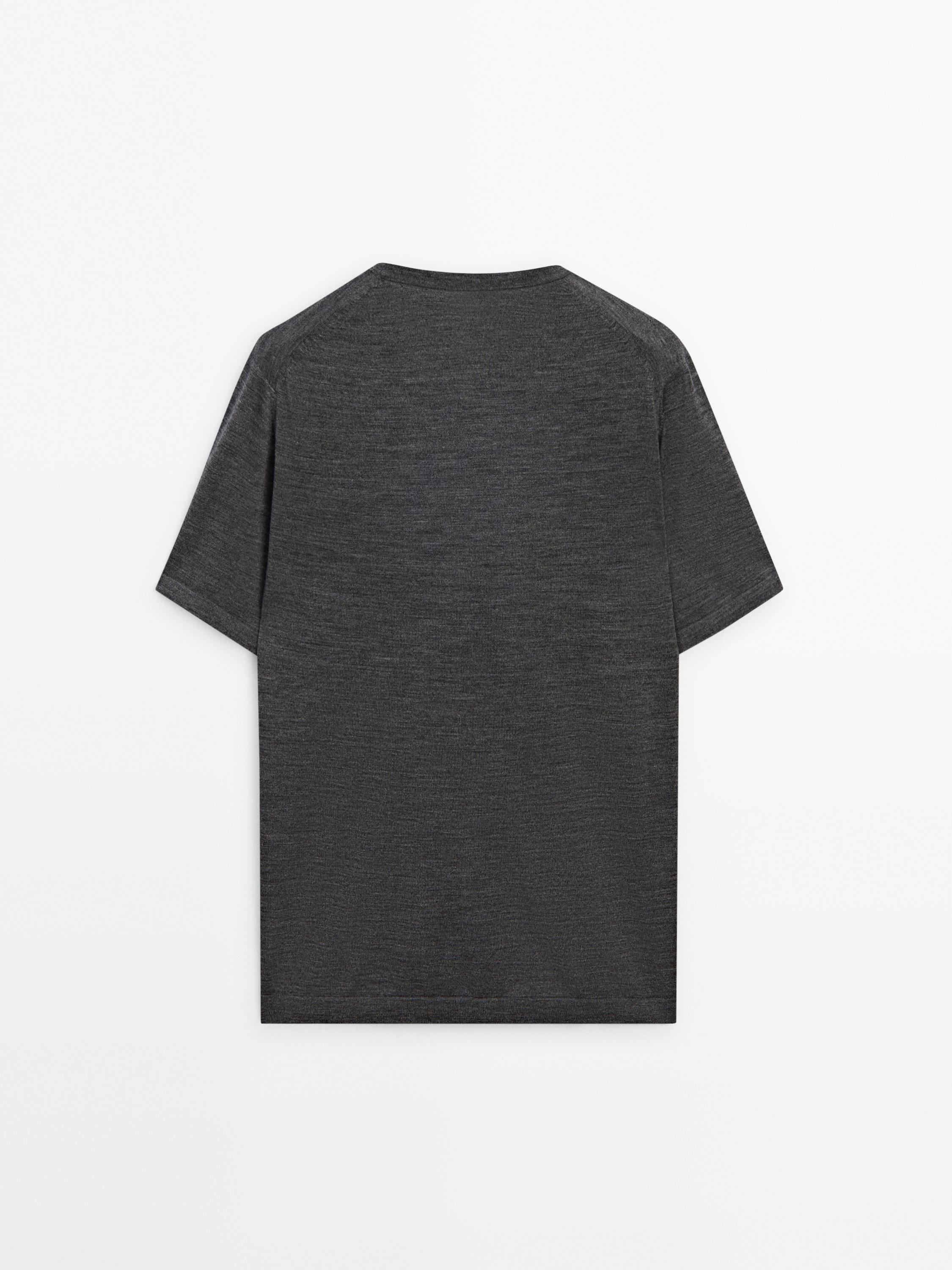 Wool blend knit T-shirt