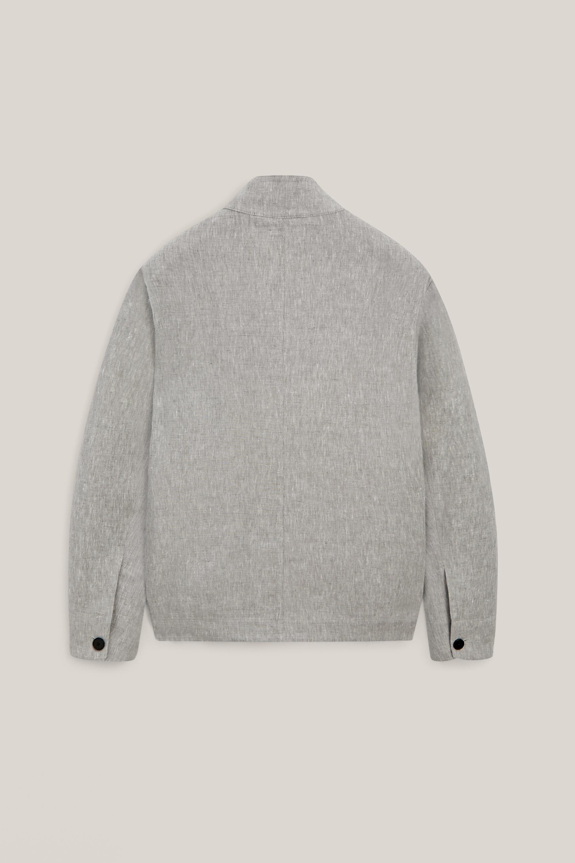 Total look linen bomber jacket - LIMITED EDITION — PEARL GREY
