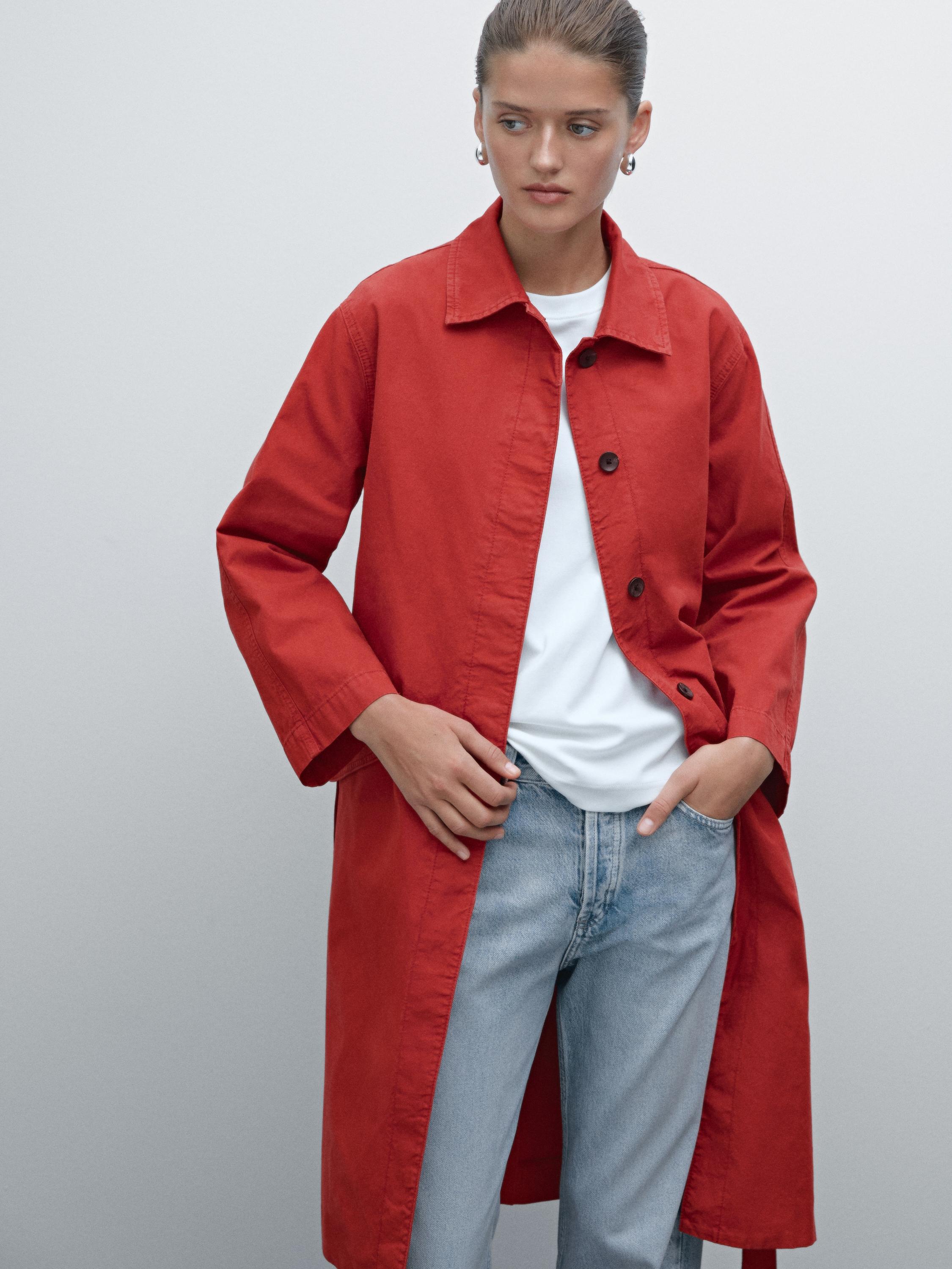 100% cotton trench coat