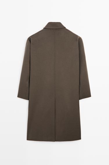 Long wool blend coat — DARK KHAKI 6