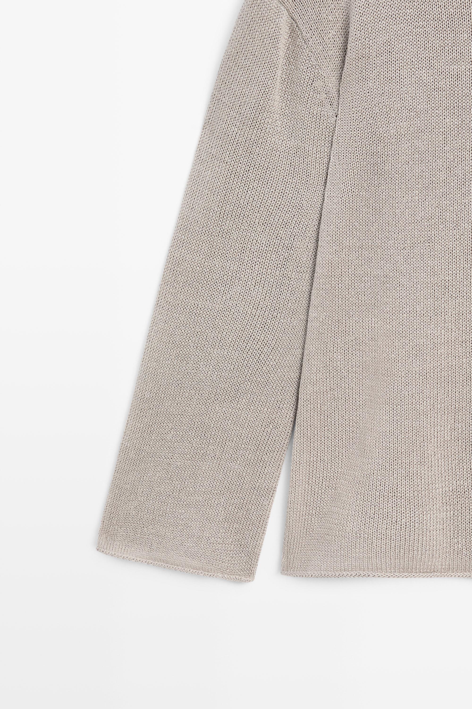 100% mercerised cotton sweater — STONE