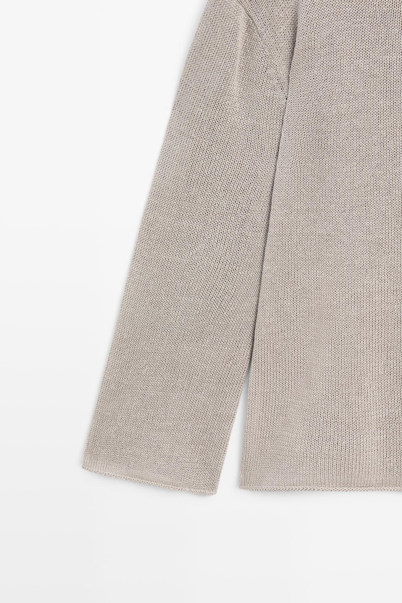 100% mercerised cotton sweater — STONE