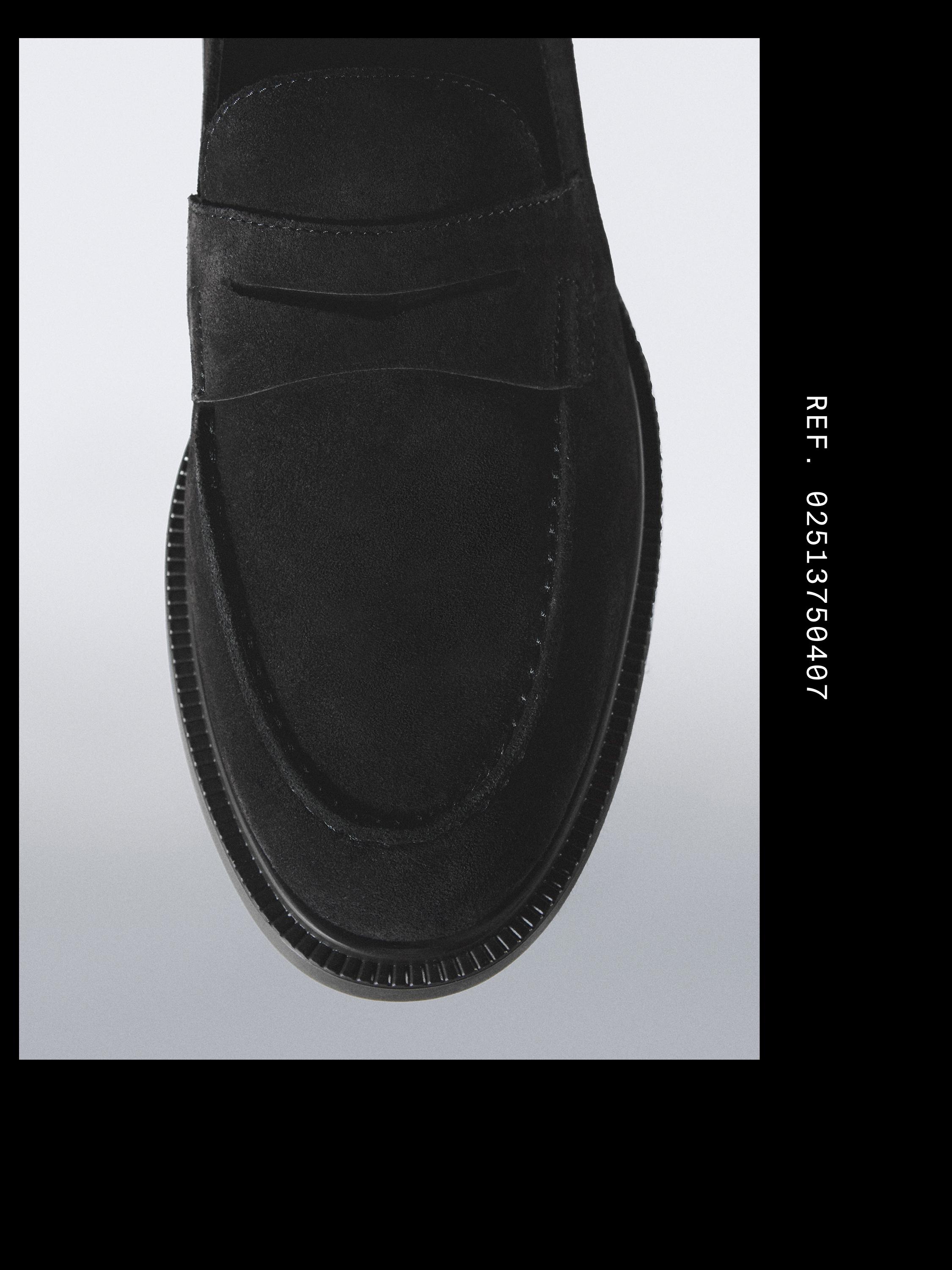 Split leather penny loafers — Dark blue