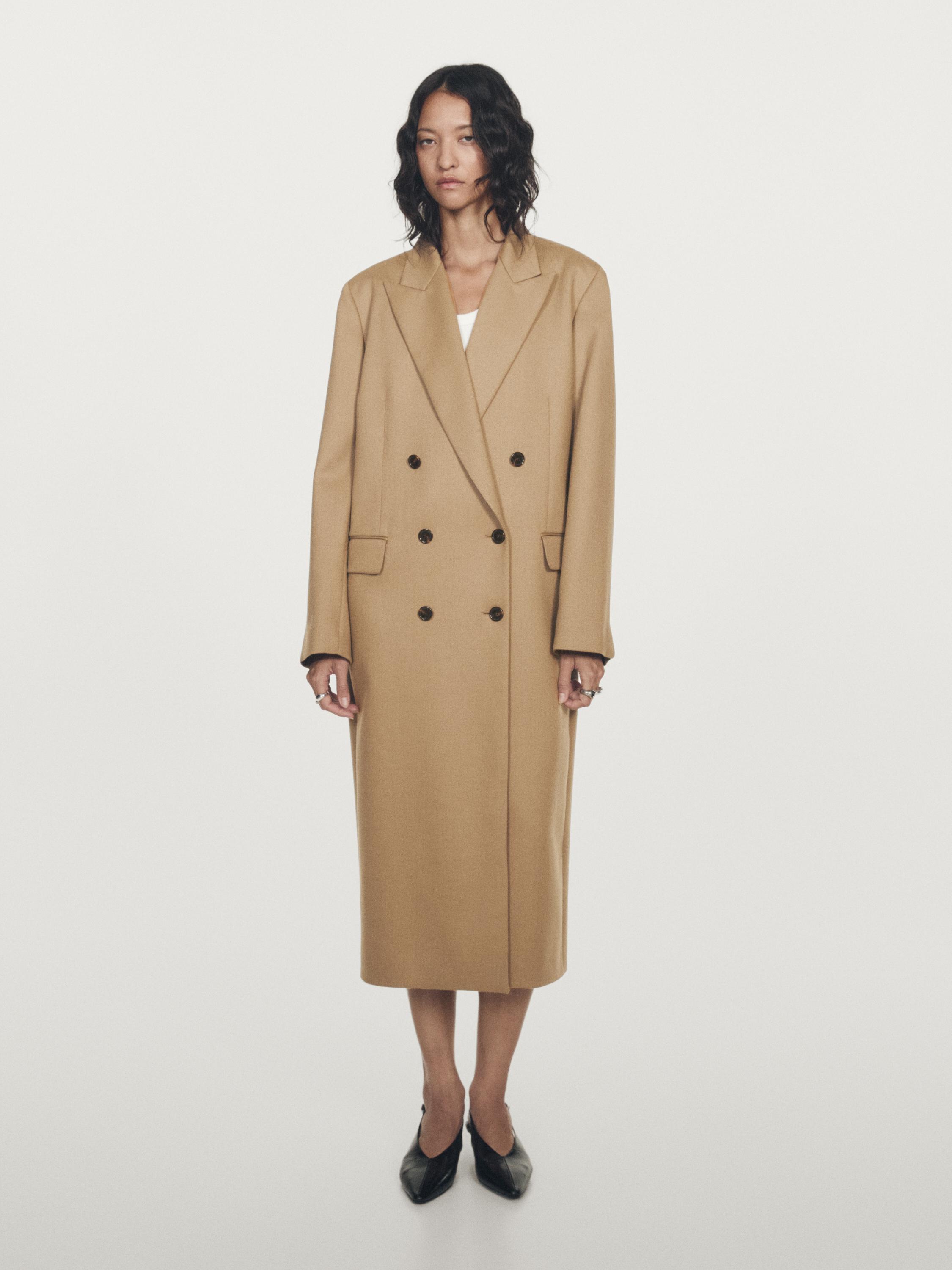 100% wool long coat