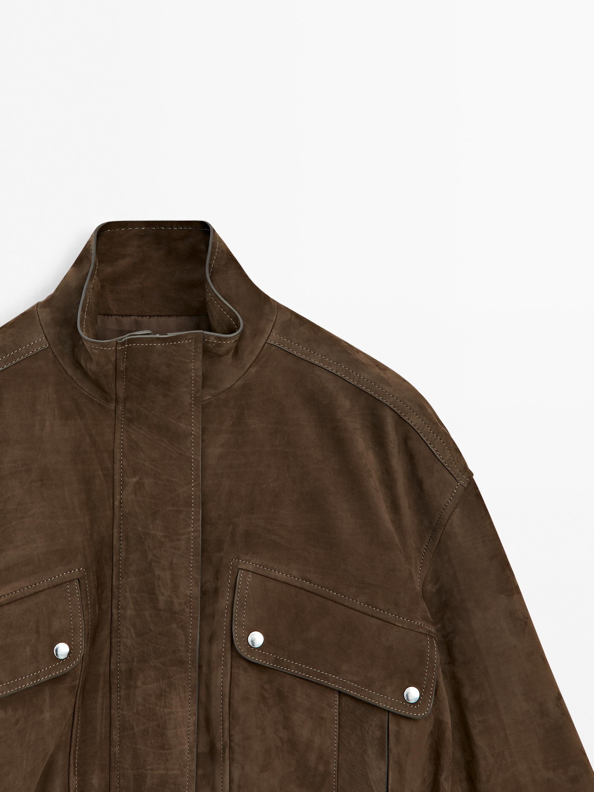 Nubuck suede leather jacket