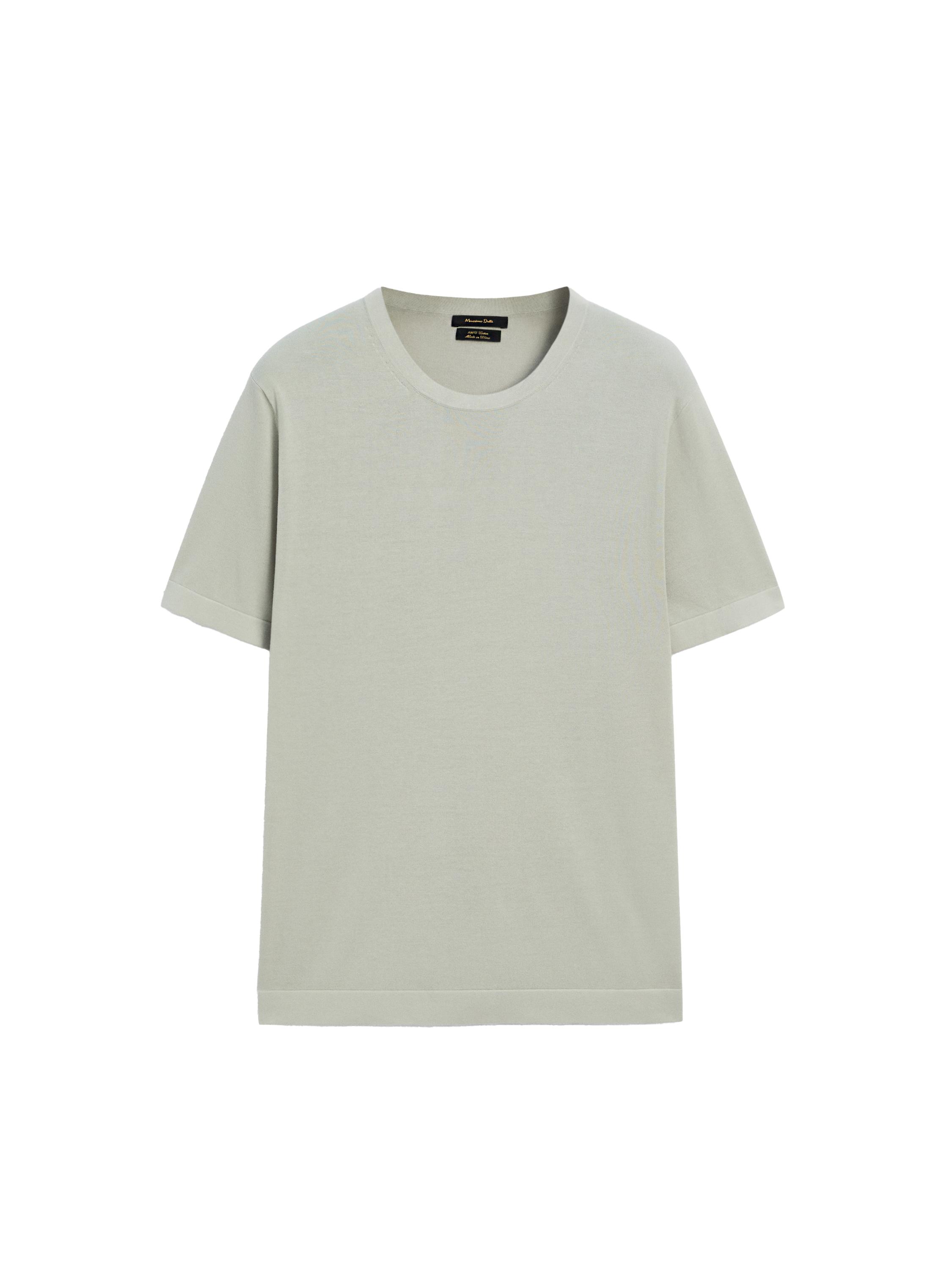 【Massimo dutti】コットンリブTシャツ Massimo Dutti Short Sleeve T-shirt With Ribbed Detail In