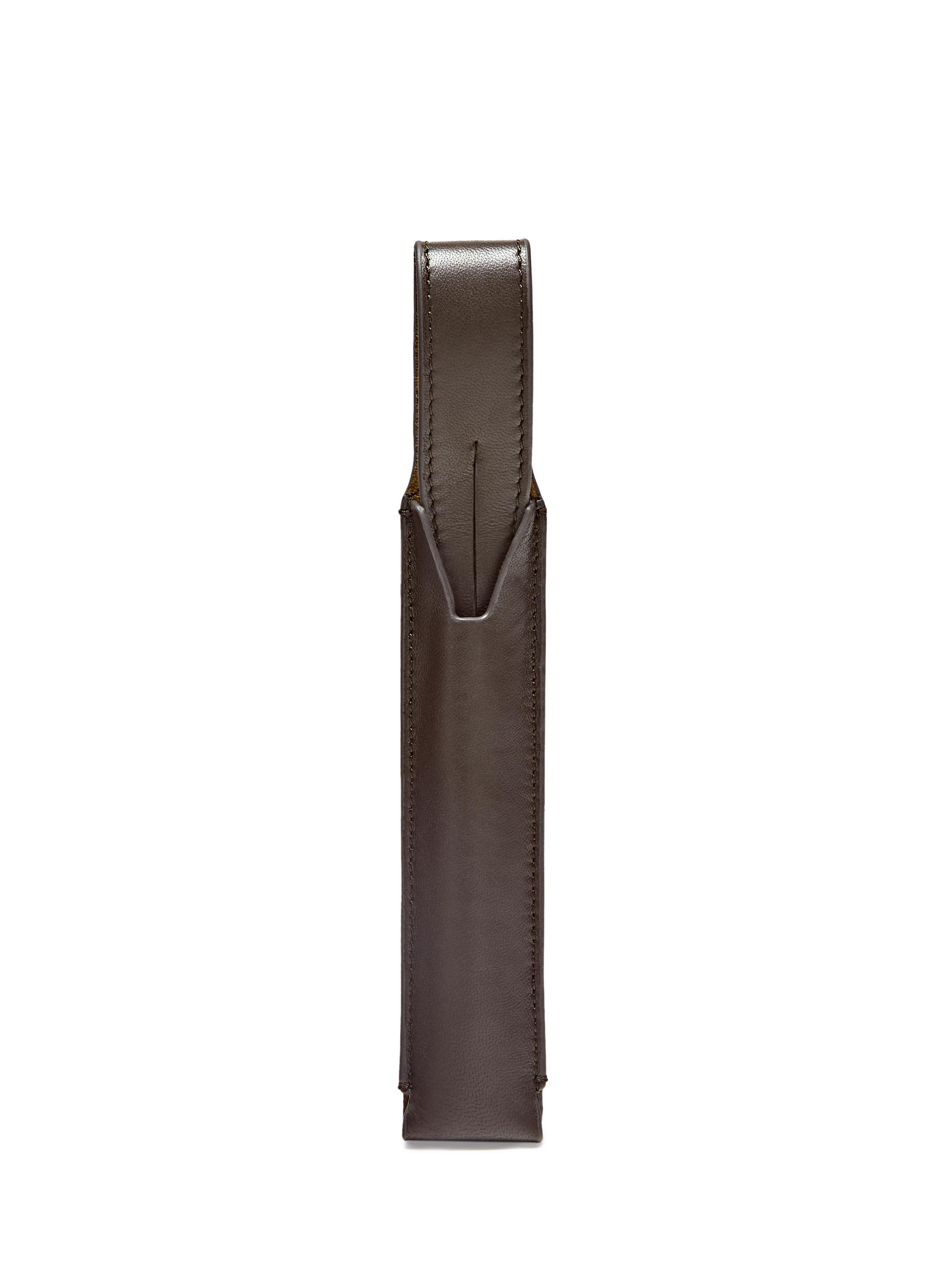 Nappa leather pen cover — BROWN