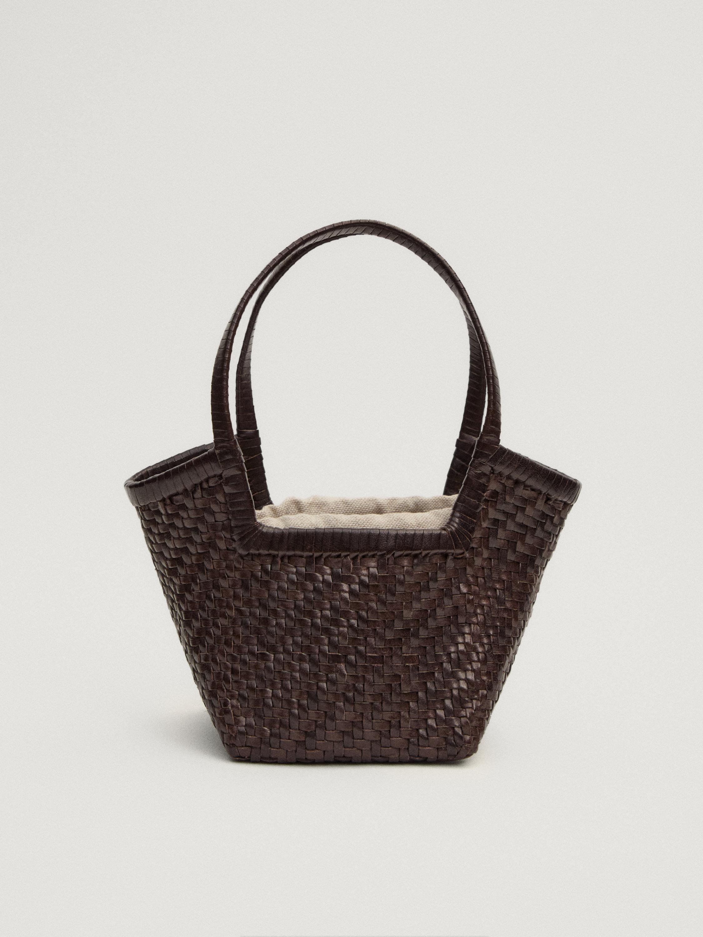 Woven leather mini bag