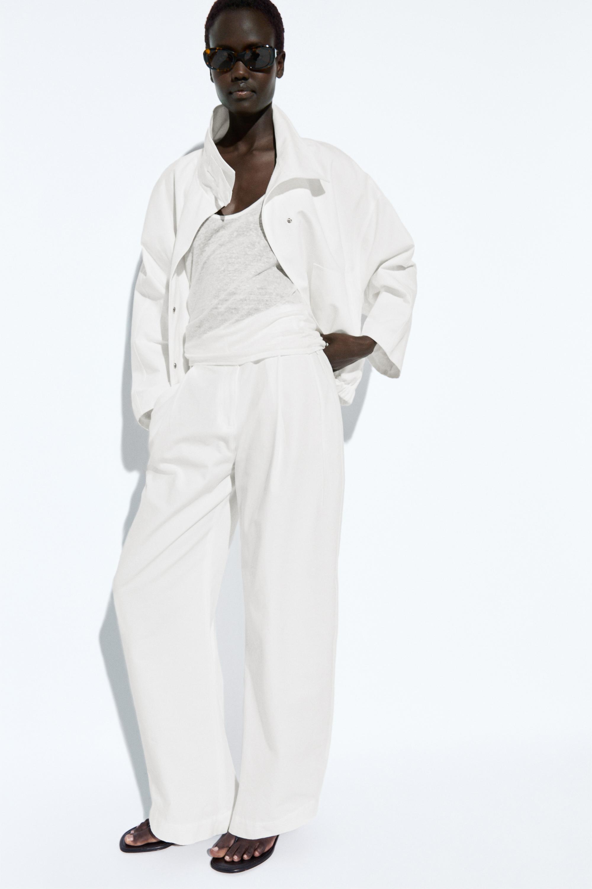 100% Cotton Bomber Jacket — WHITE