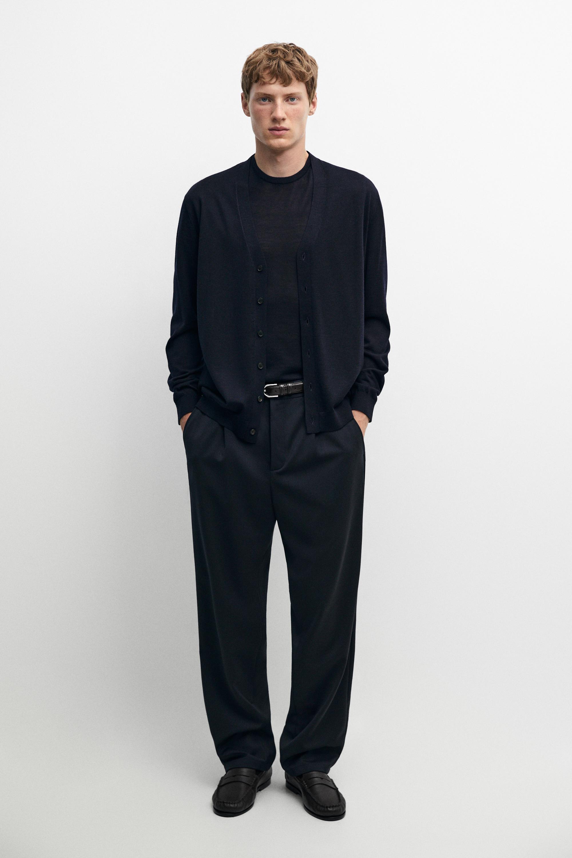 Merino wool button-up cardigan