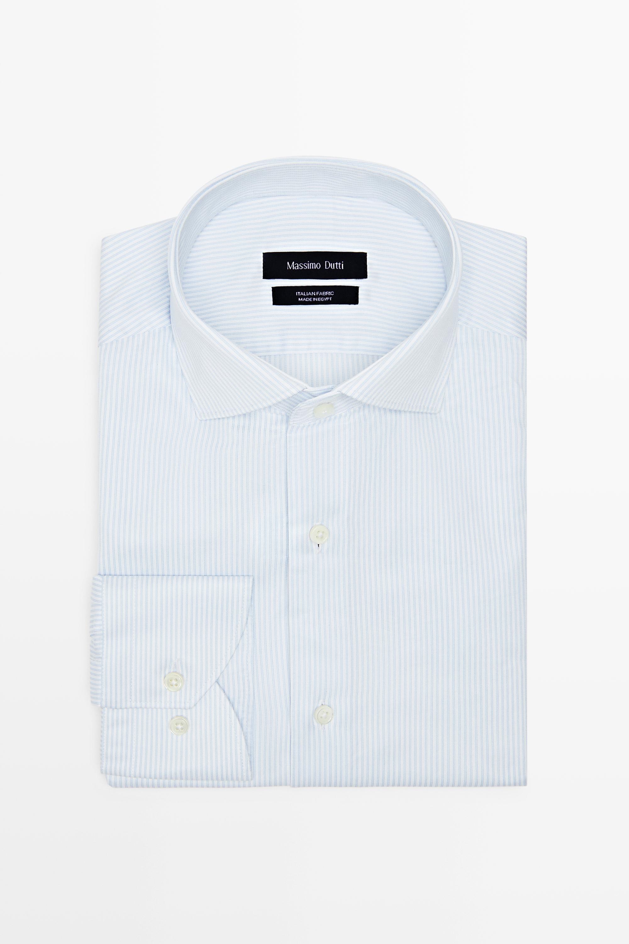 Slim fit 100% cotton double stripe shirt