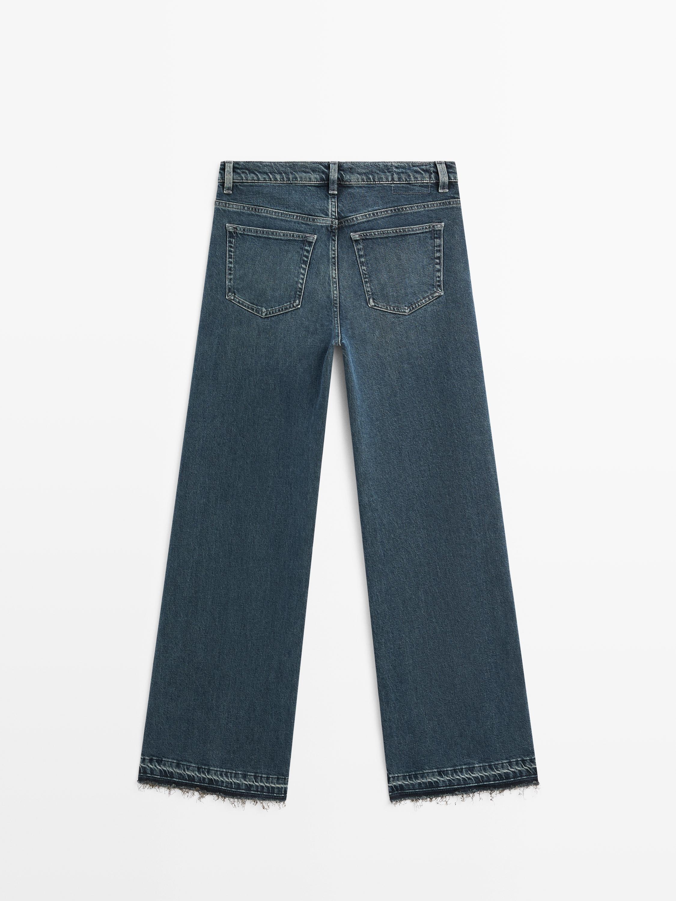 Jeans-Schlaghose mit halbhohem Bund