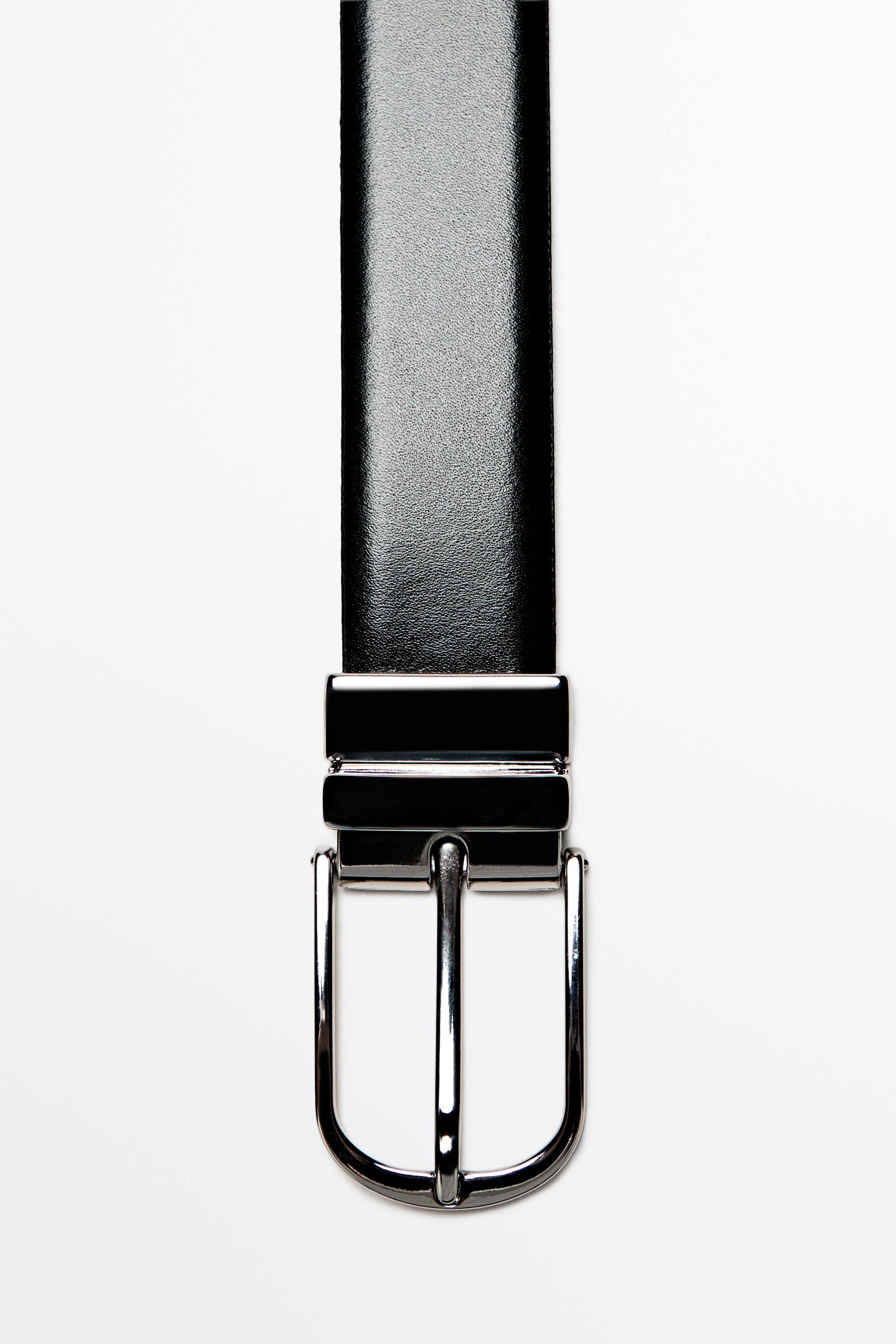 Reversible nappa leather belt — BLACK