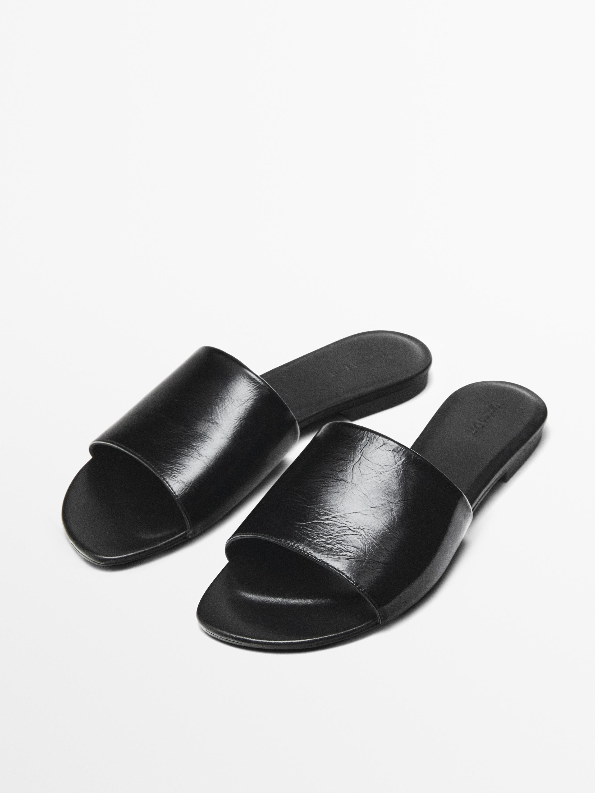 Leather vamp sandals