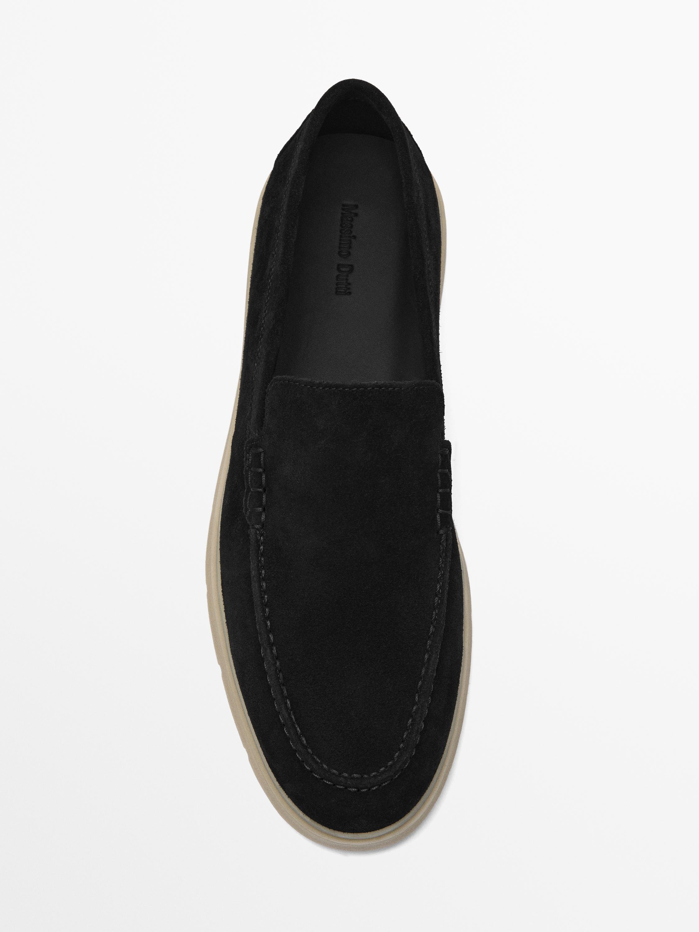 Split leather loafers