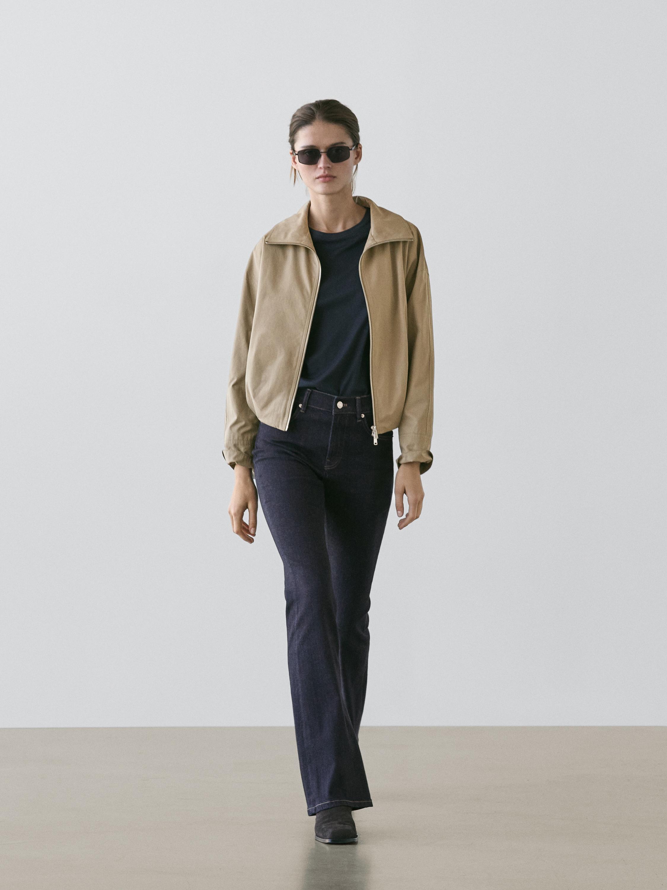 High waist bell bottom skinny jeans