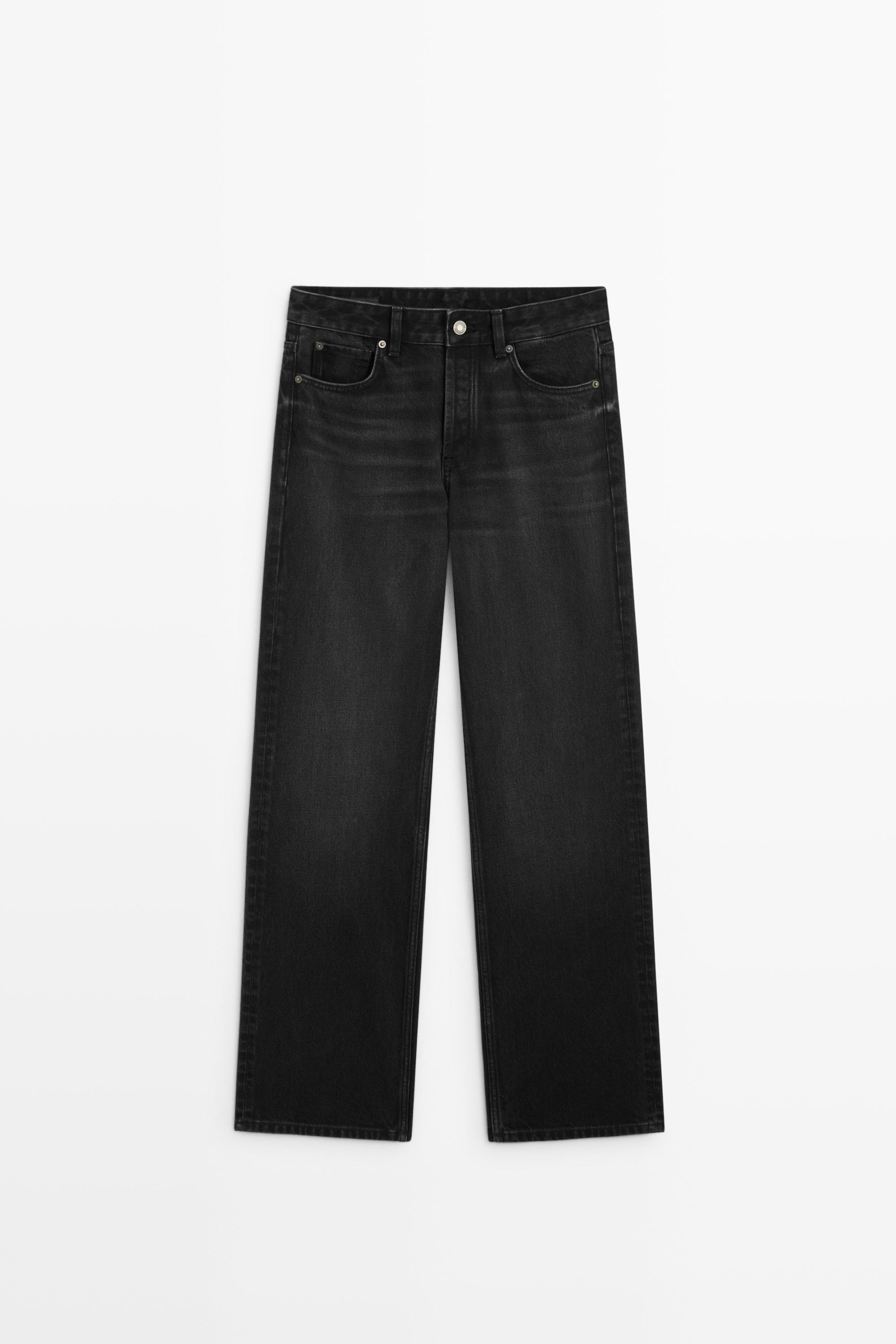 Jeansy wide leg ze średnim stanem