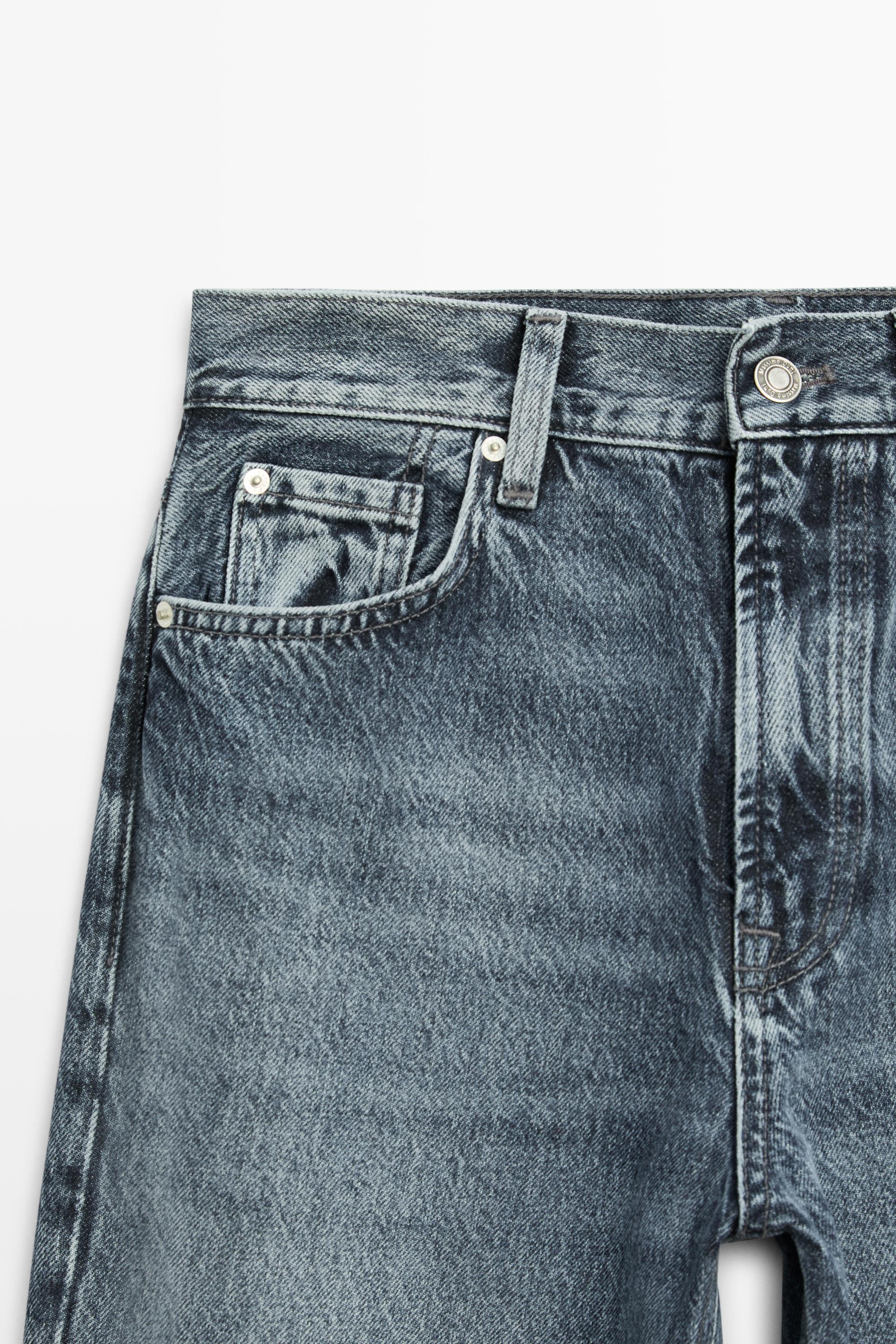 High-waist straight-leg jeans — Light Blue