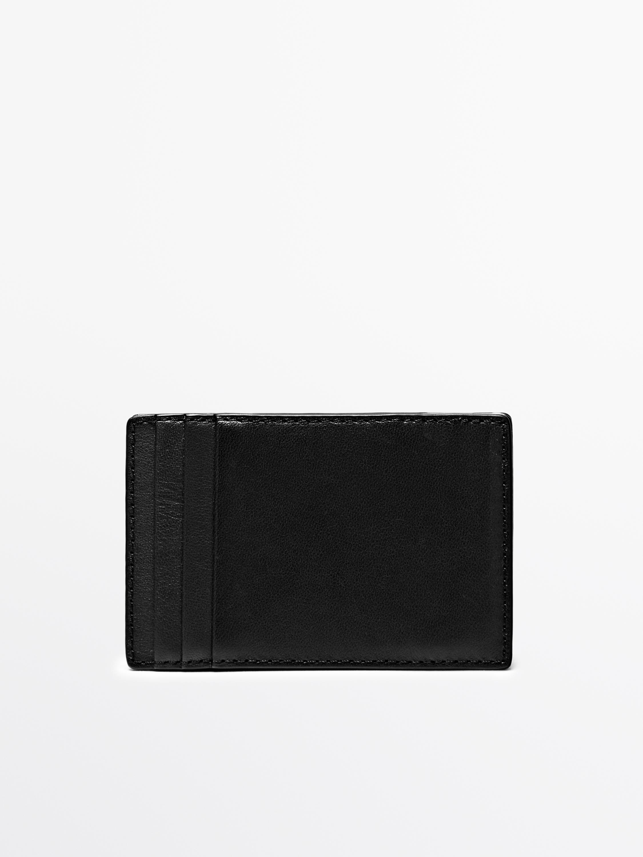 Nappa leather "magic" vertical wallet — BLACK