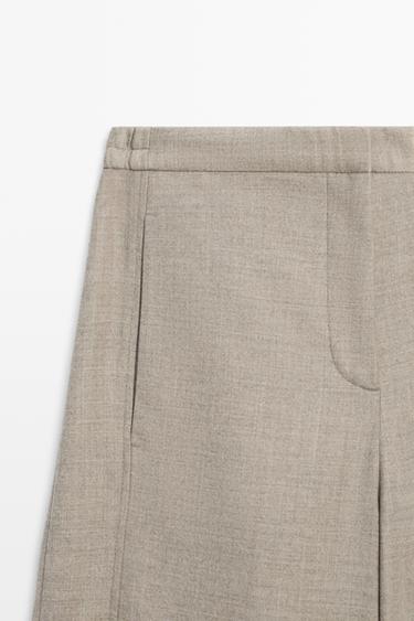 Flannel barrel fit pants — MOLE BROWN 4