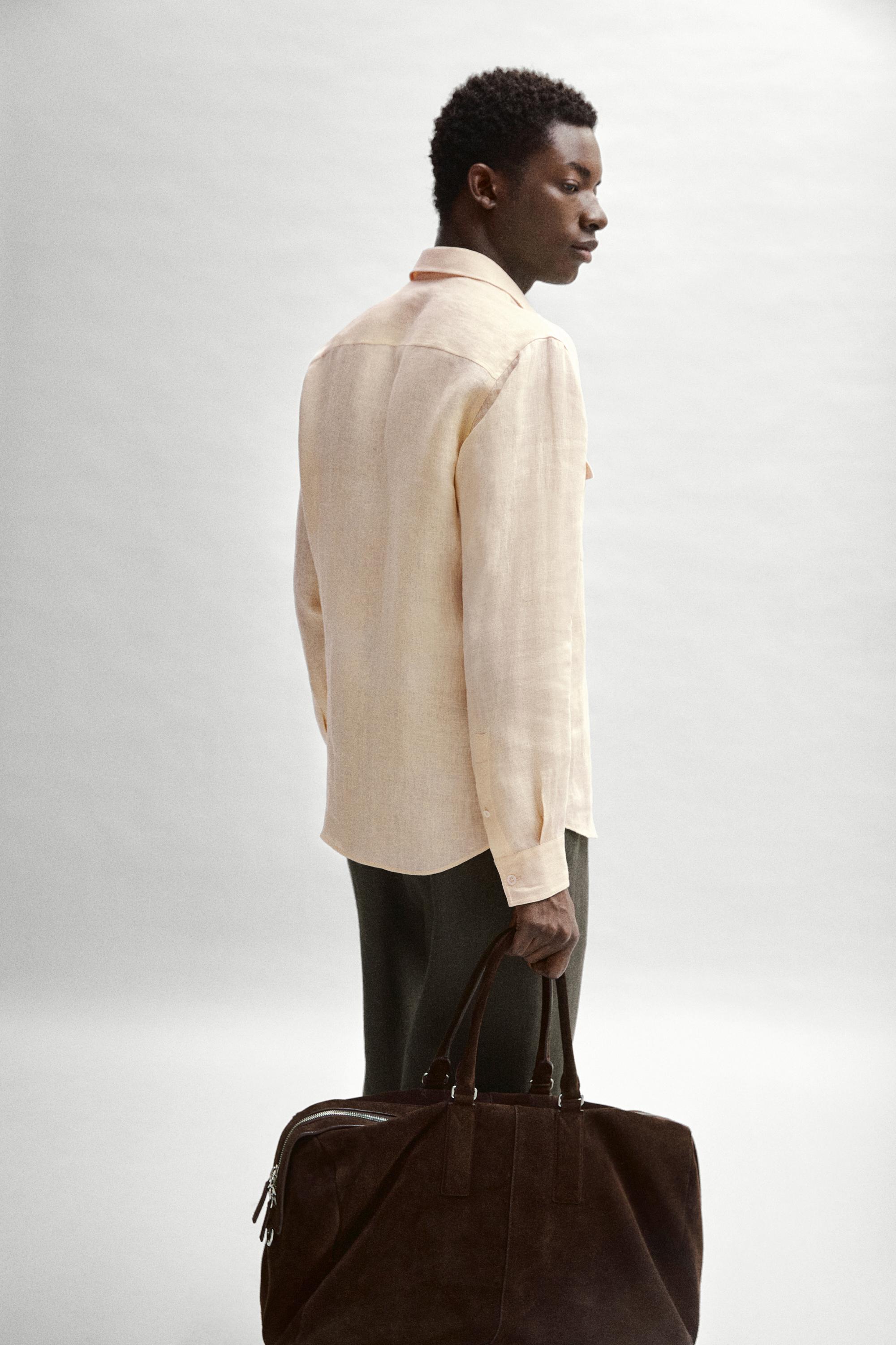 Suede leather travel bag — BROWN