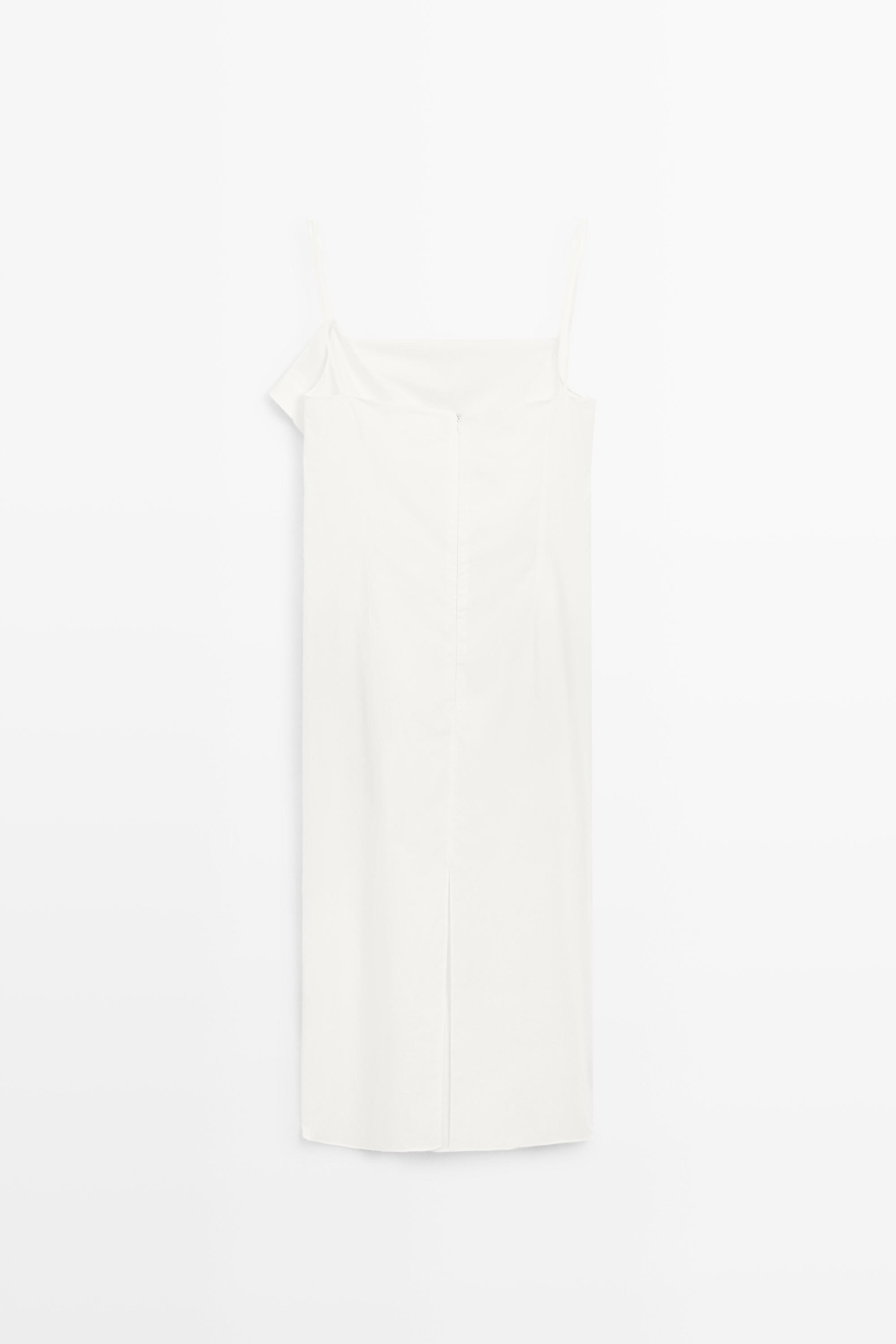 Scarf detail midi dress - STUDIO — WHITE