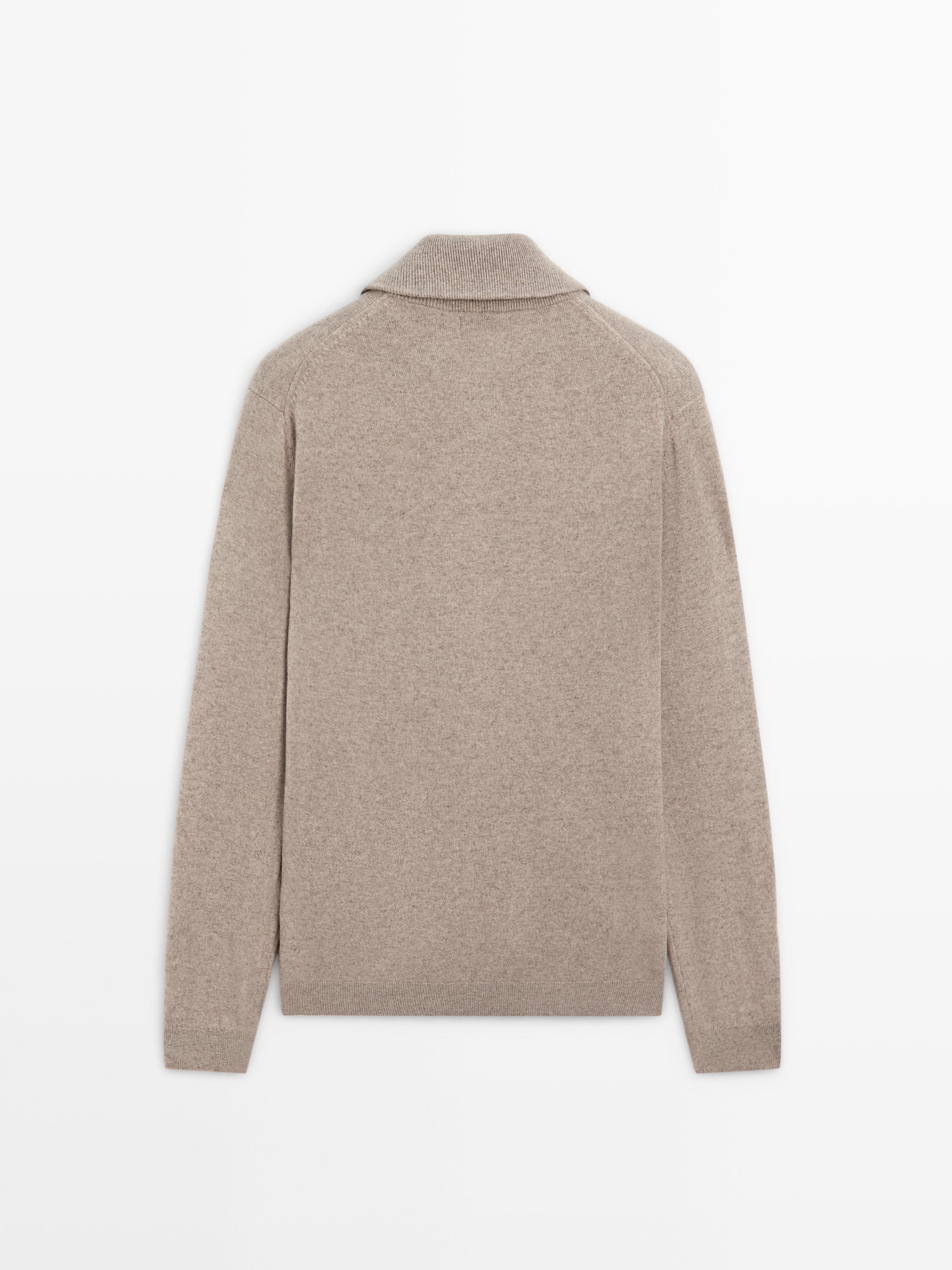 Zip-up high neck cardigan