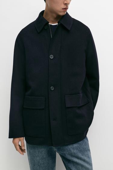 Double wool short coat — DEEP BLUE 8