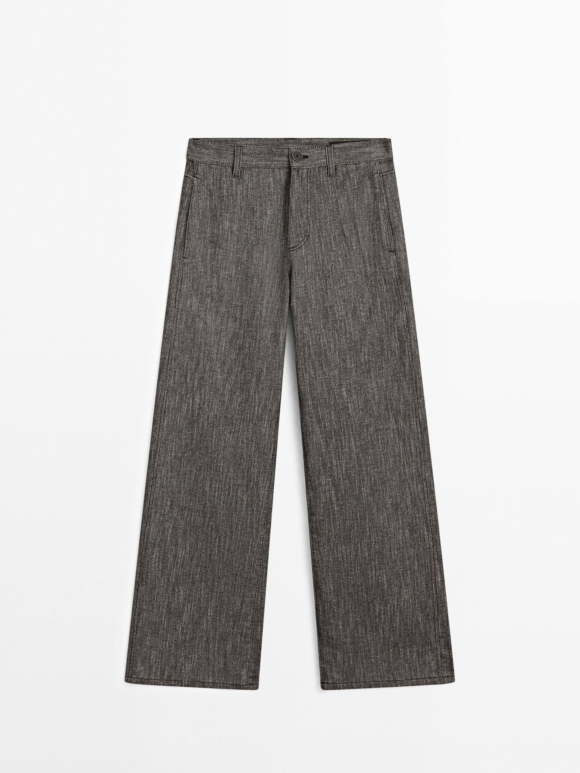 Pantalón denim mezcla algodón