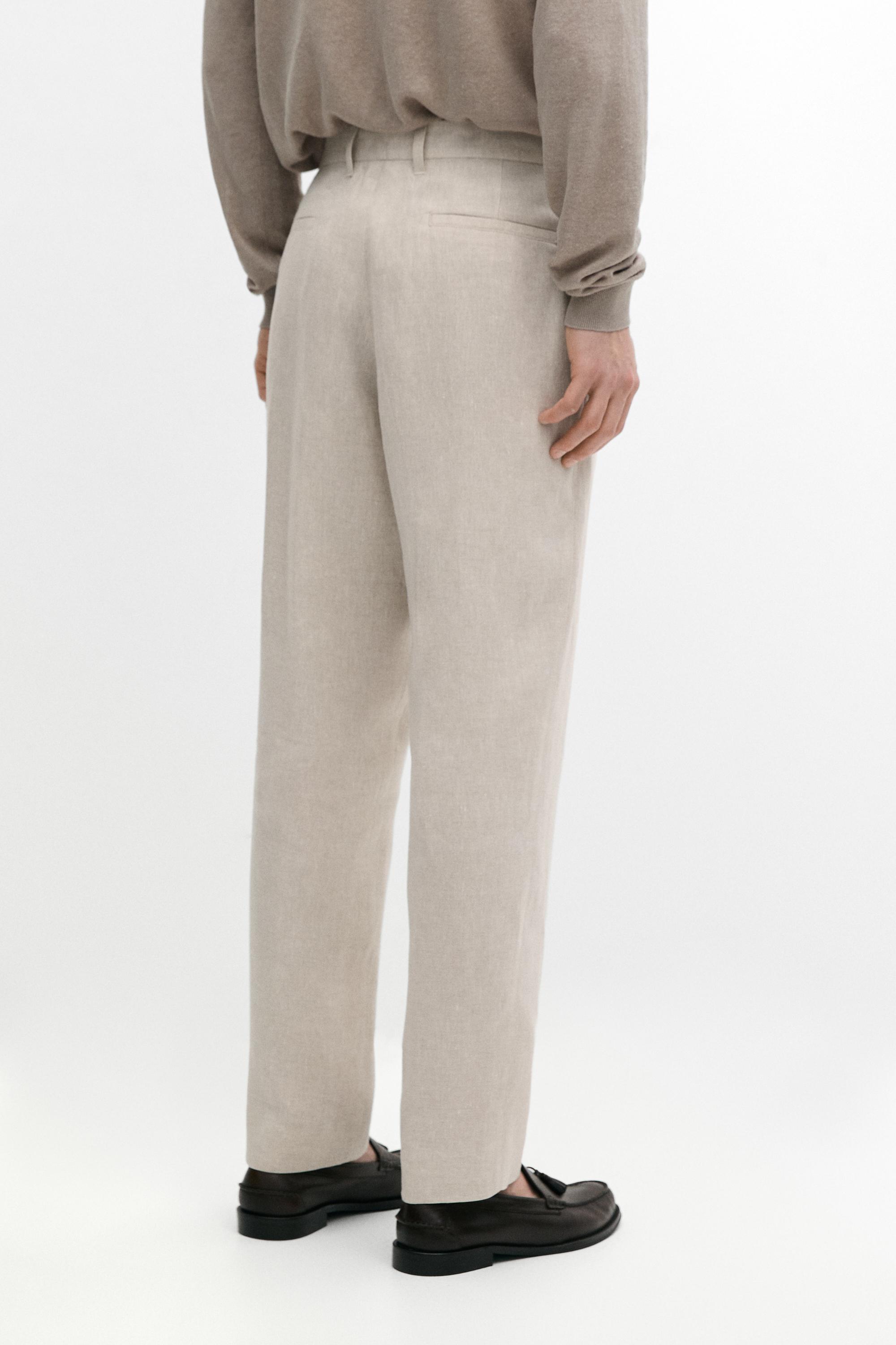 Linen suit trousers — CREAM