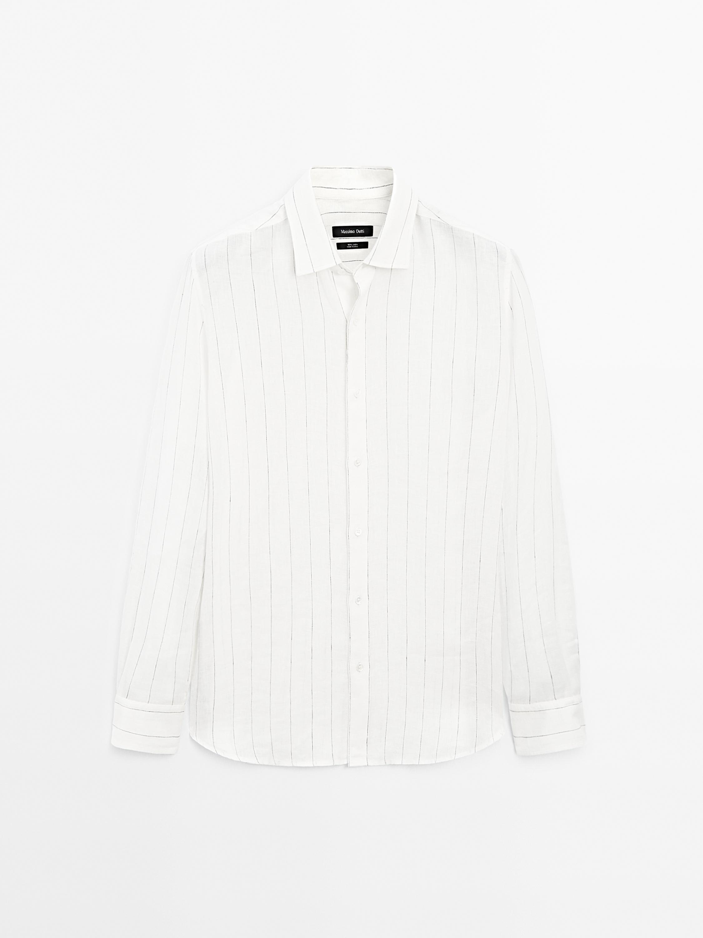 100% linen pinstripe shirt