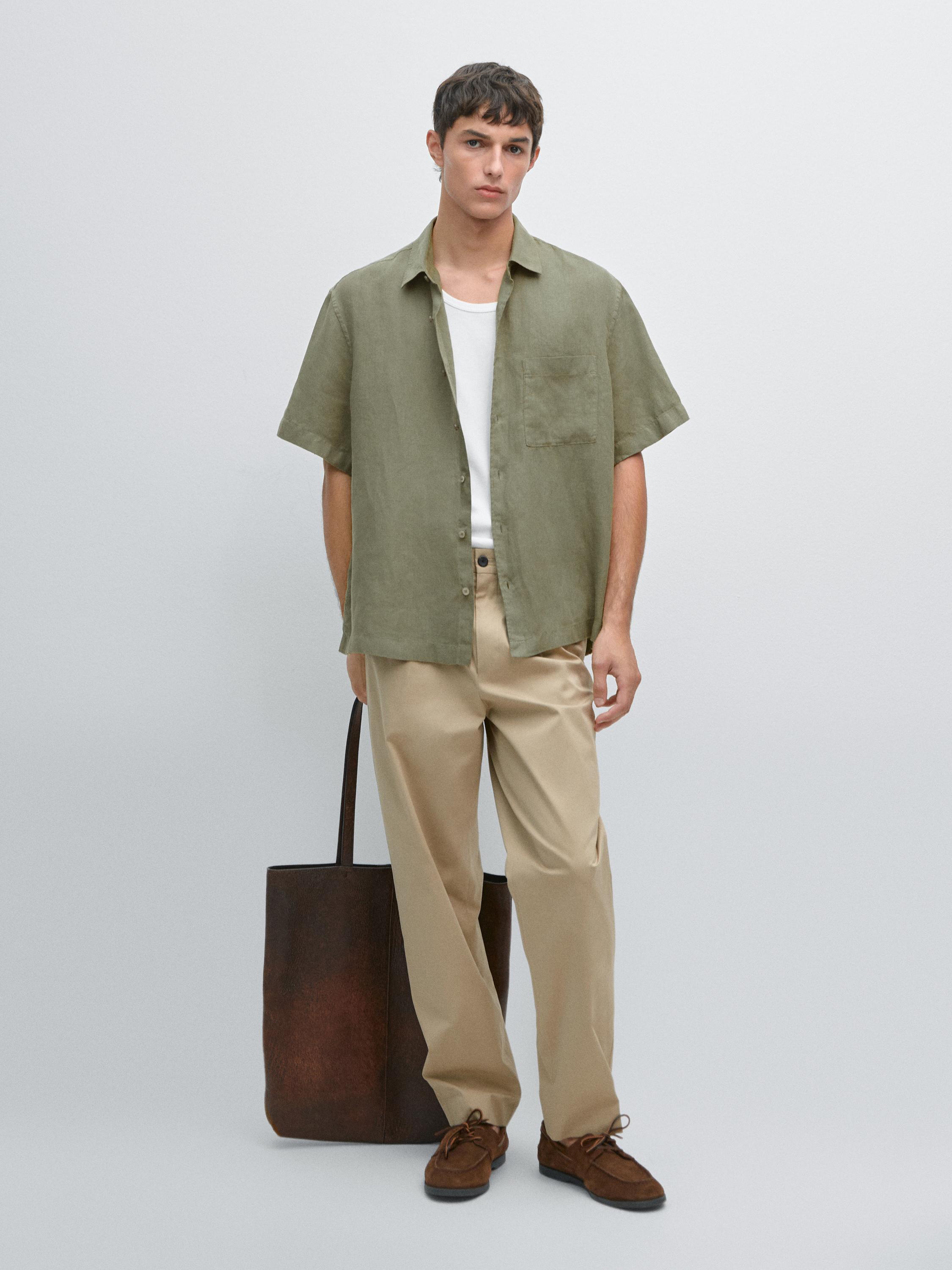 100% linen short sleeve shirt