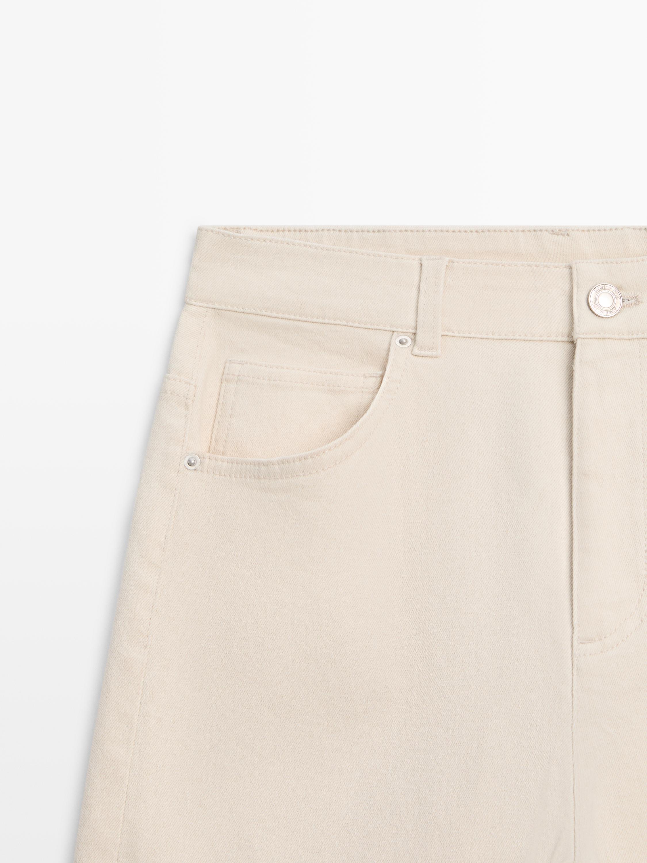 Low-rise wide-leg jeans — Vanilla