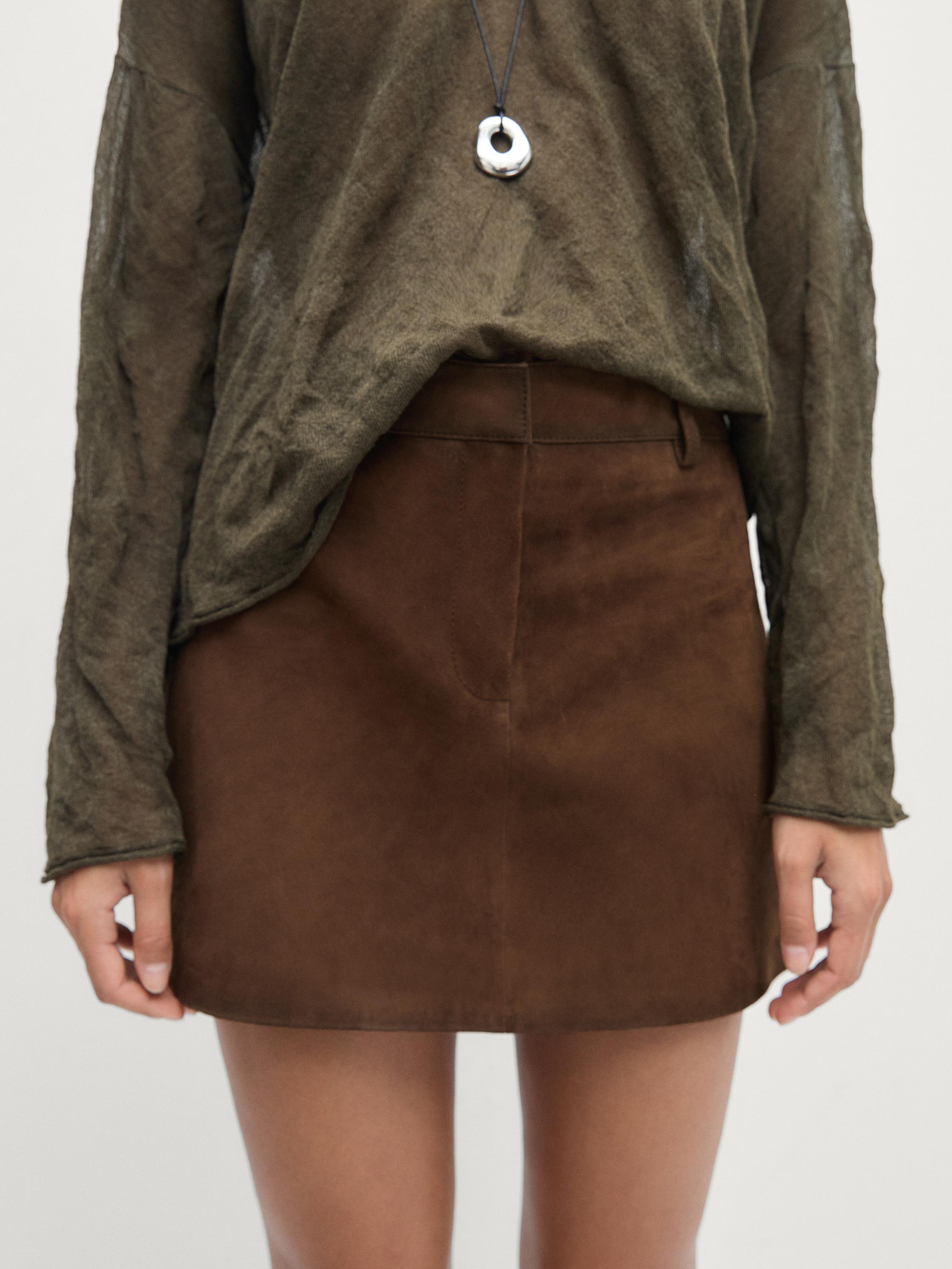 Falda mini ante piel
