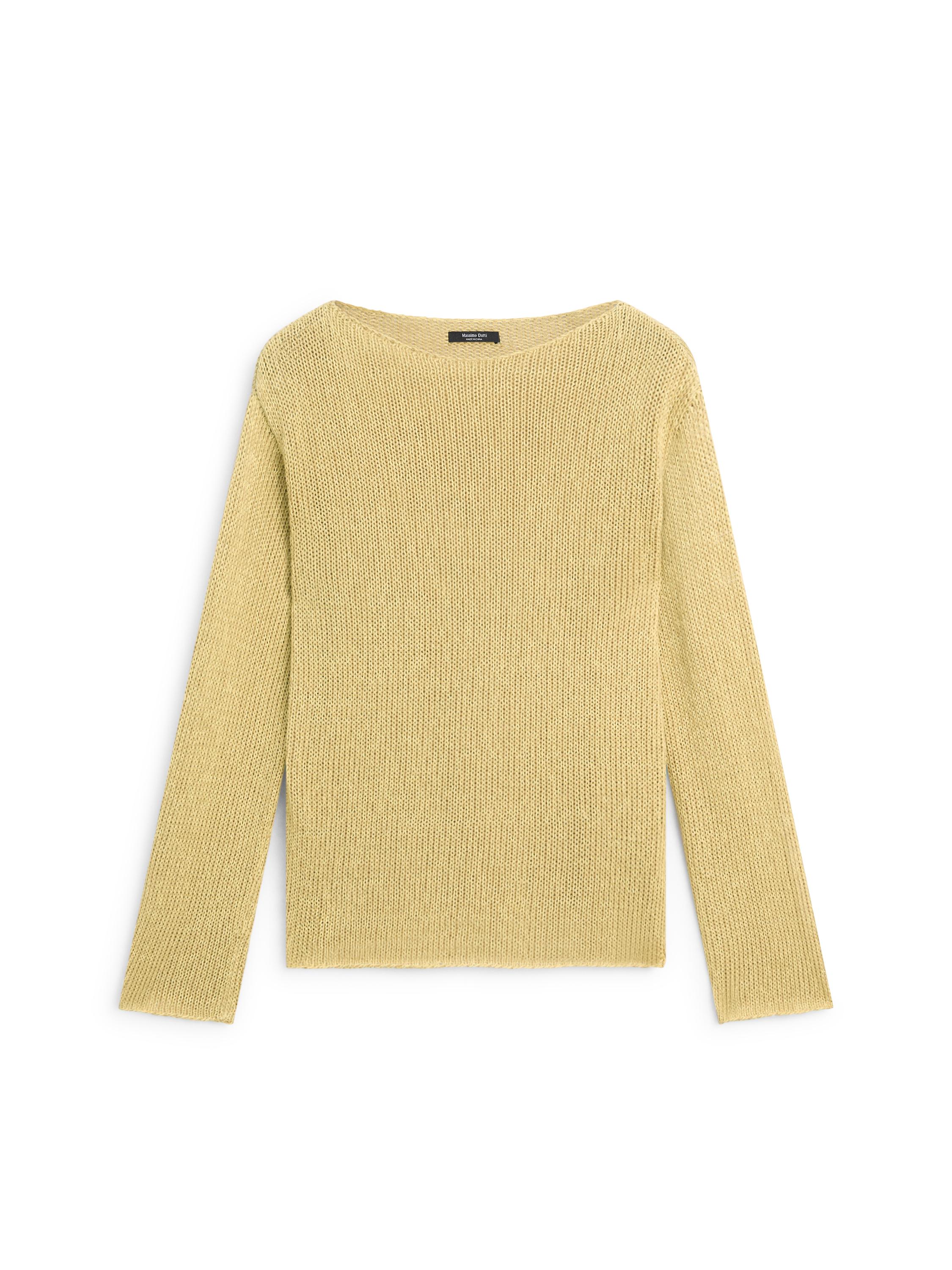 Cotton blend cutwork sweater — LIME