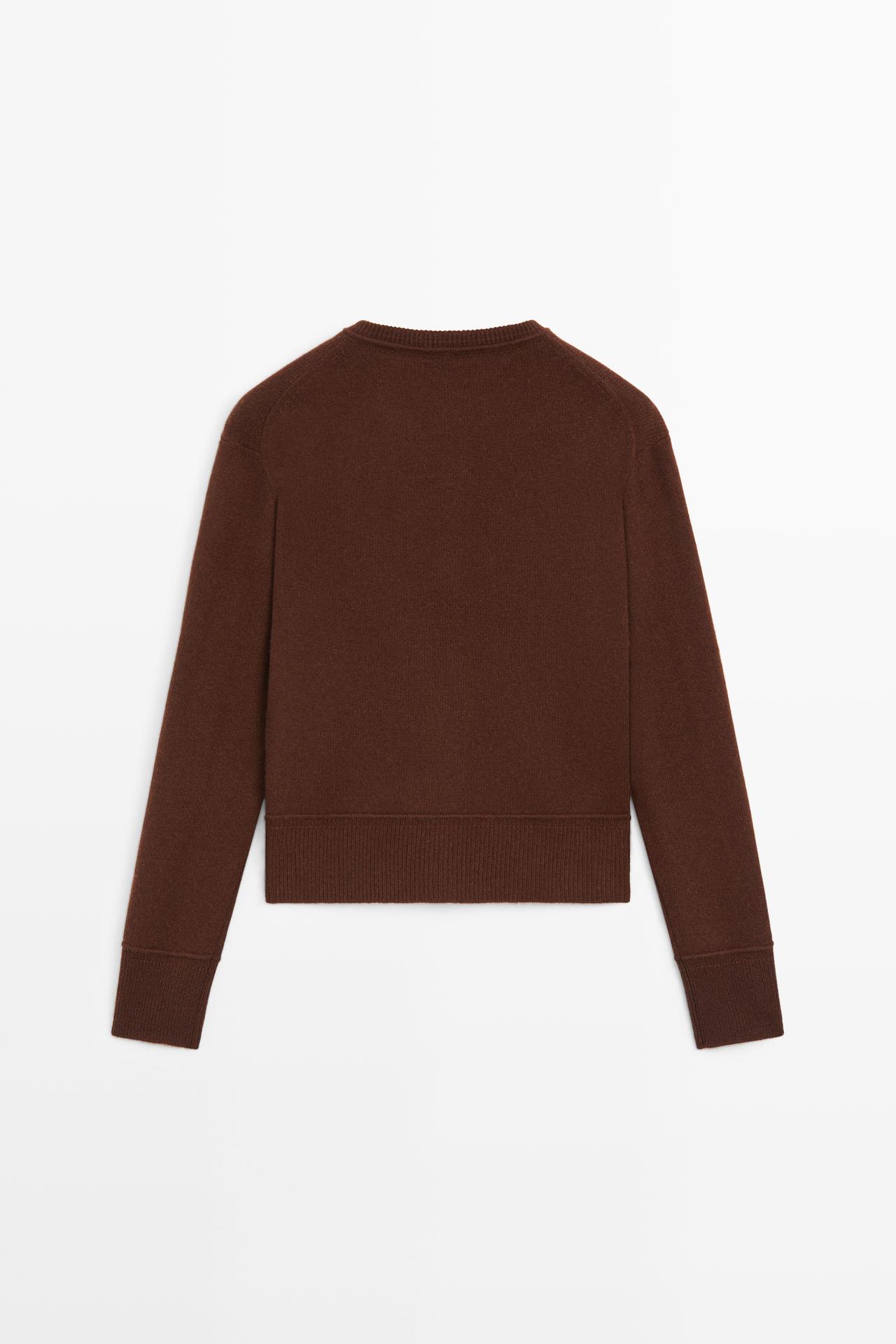 100% Wool Short Knit Cardigan — MAROON
