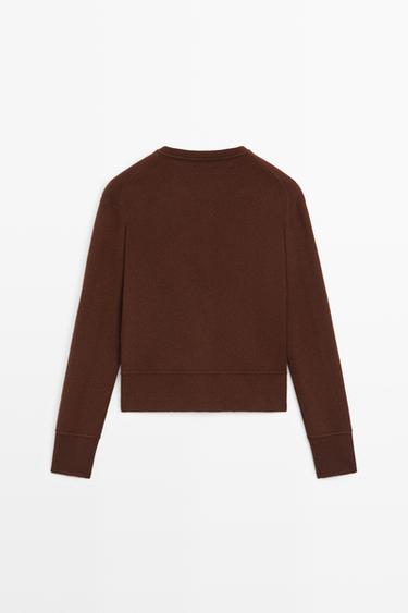 100% Wool Short Knit Cardigan — MAROON 6