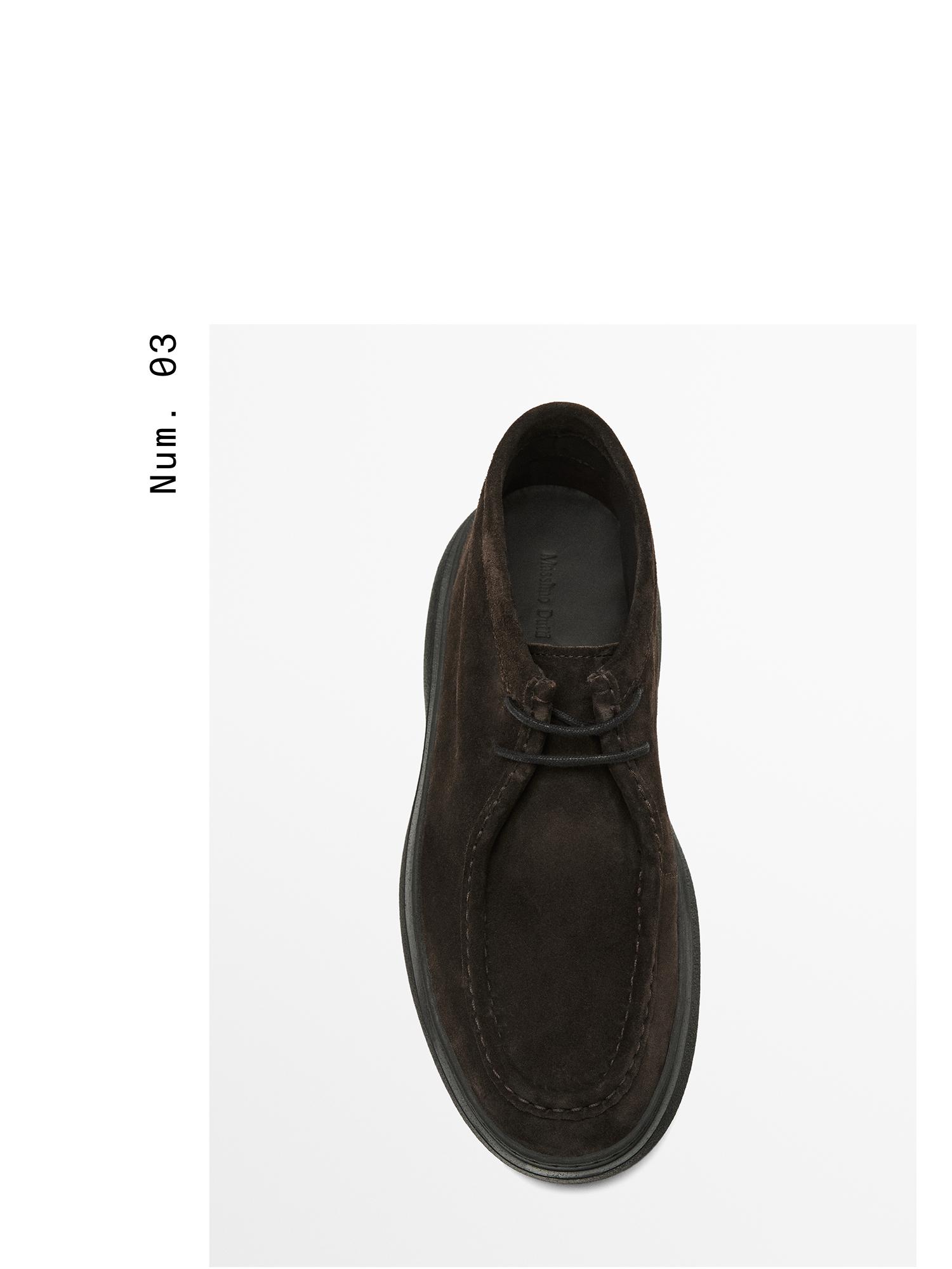 Moc toe split suede ankle boots