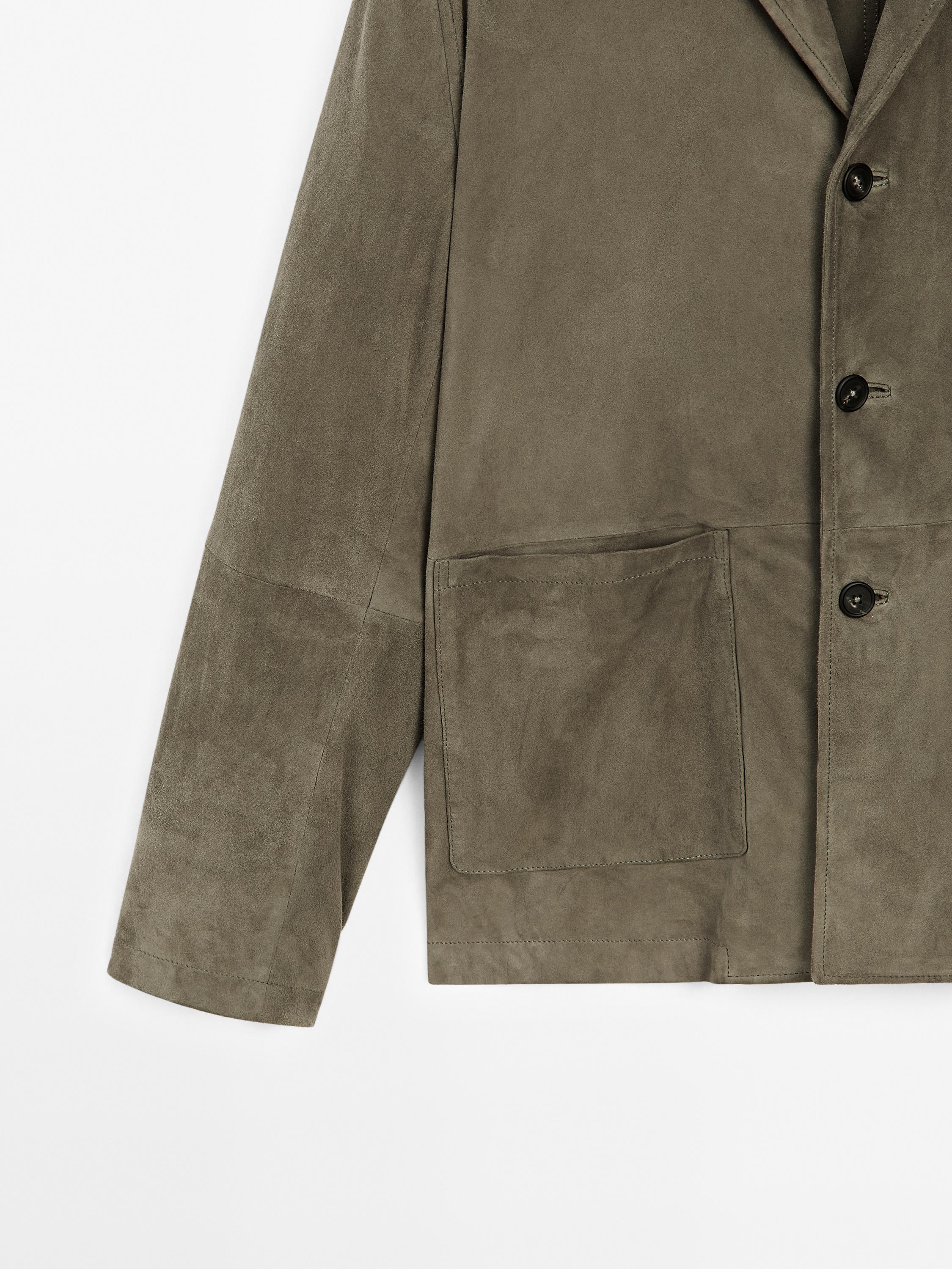 Suede leather blazer
