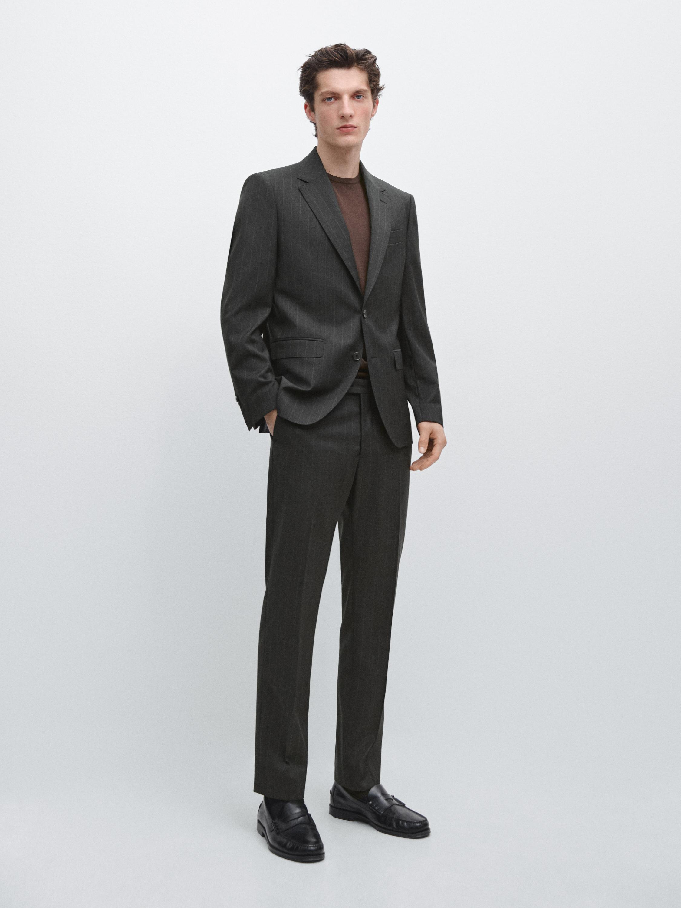 Pinstripe suit trousers