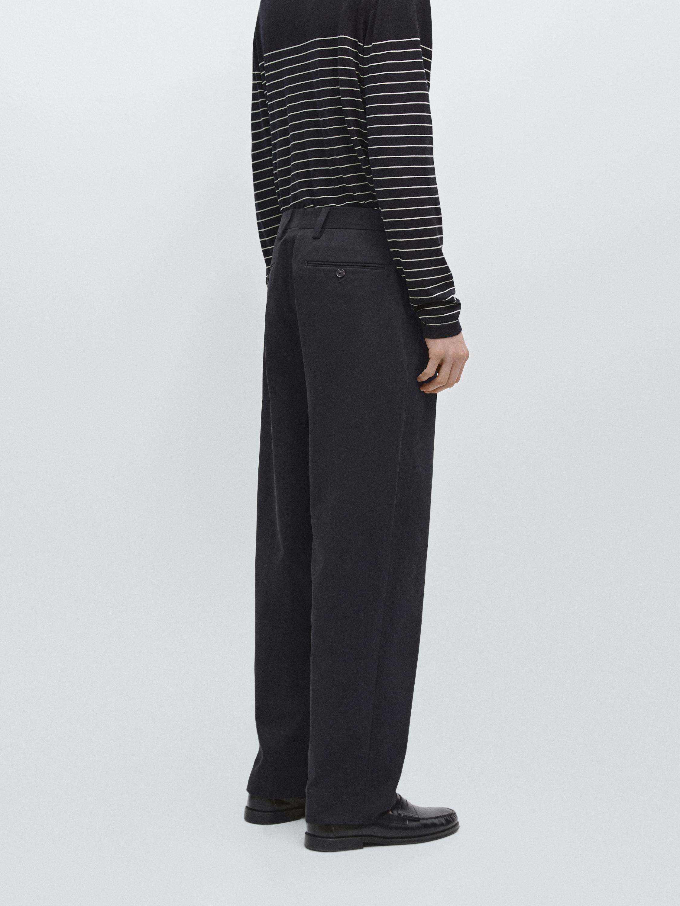 Tailored fit barrel trousers — DARK BLUE
