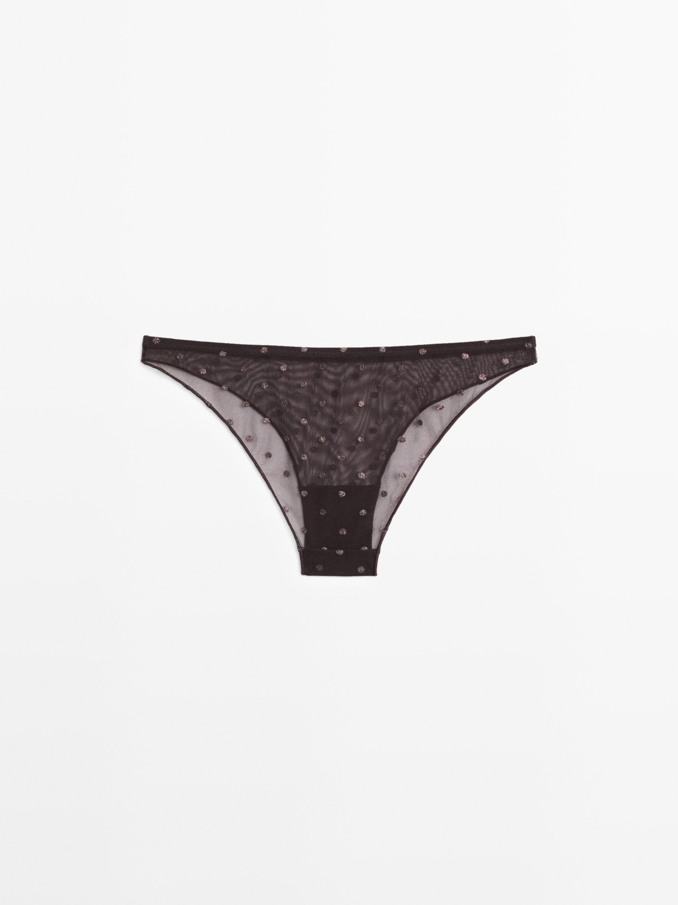 Semi-sheer polka dot briefs — MOLE BROWN