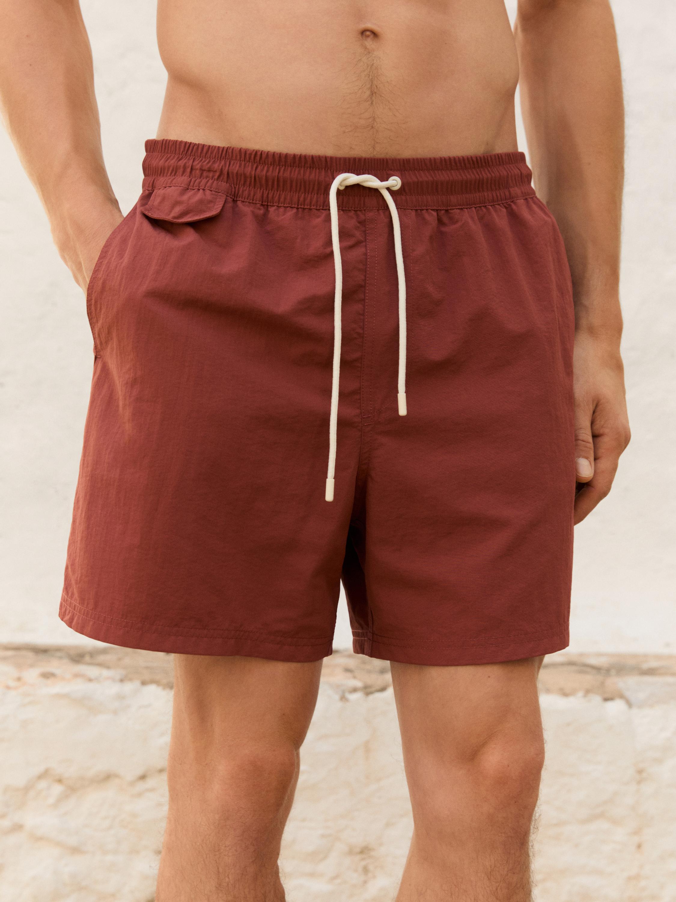 Plain regular fit swimming trunks